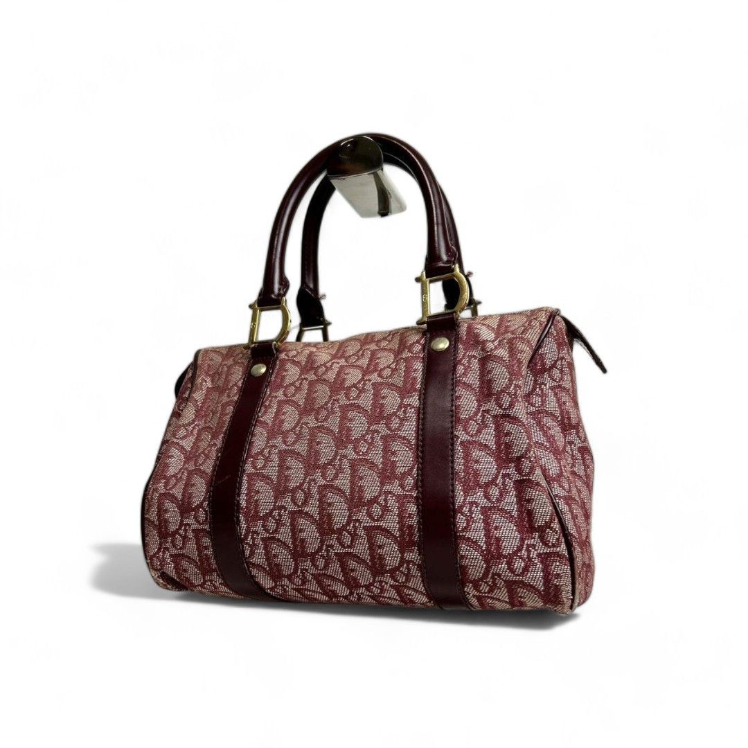 image of Christian Dior - Bordeaux Mini Boston Trotter Bag Dark Red in Burgandy, Women's
