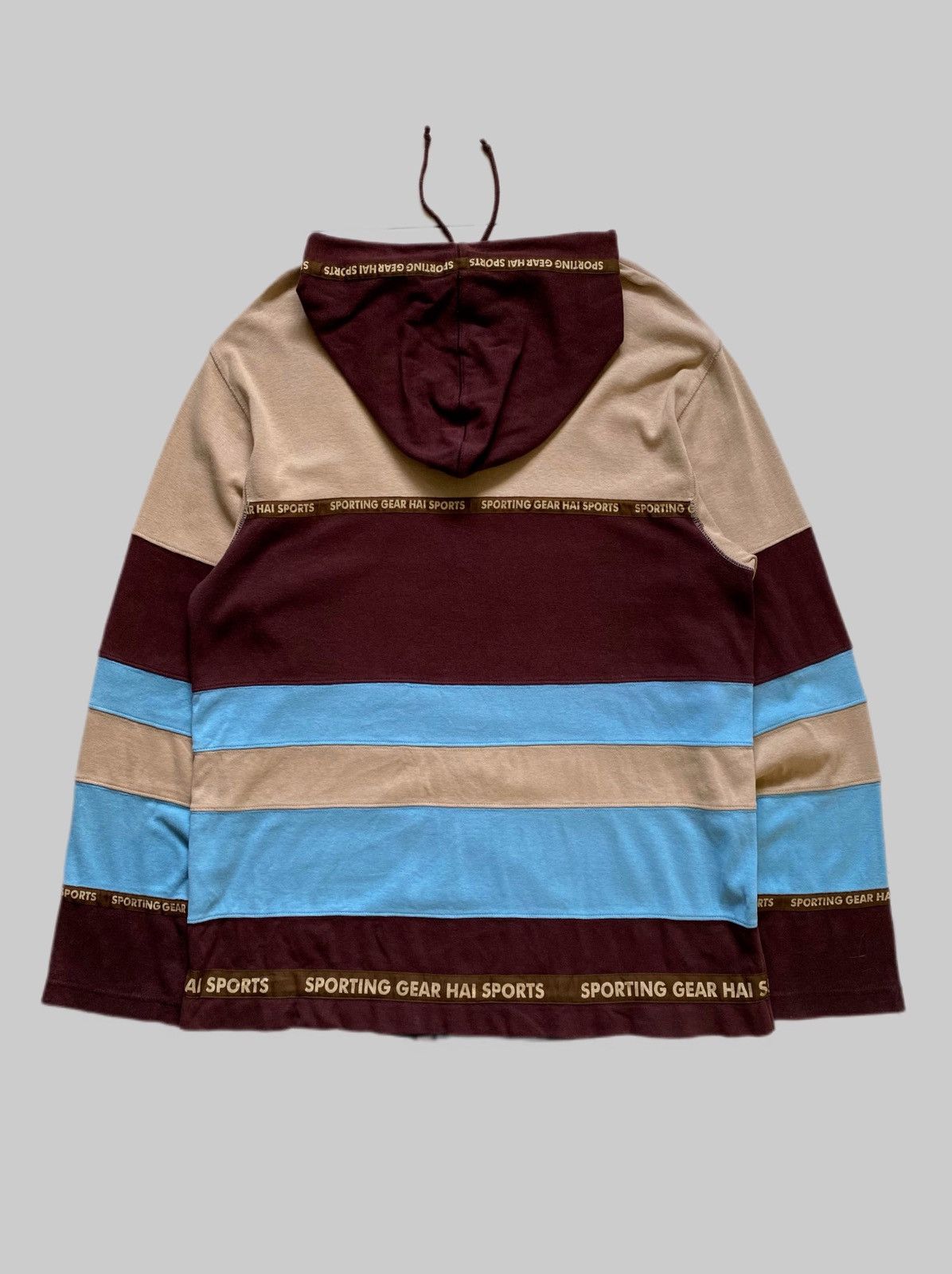 Hai Sporting Gear Vintage HAI Sporting Gear Panelled Stripe Hoodie Size US M / EU 48-50 / 2 - 7 Thumbnail