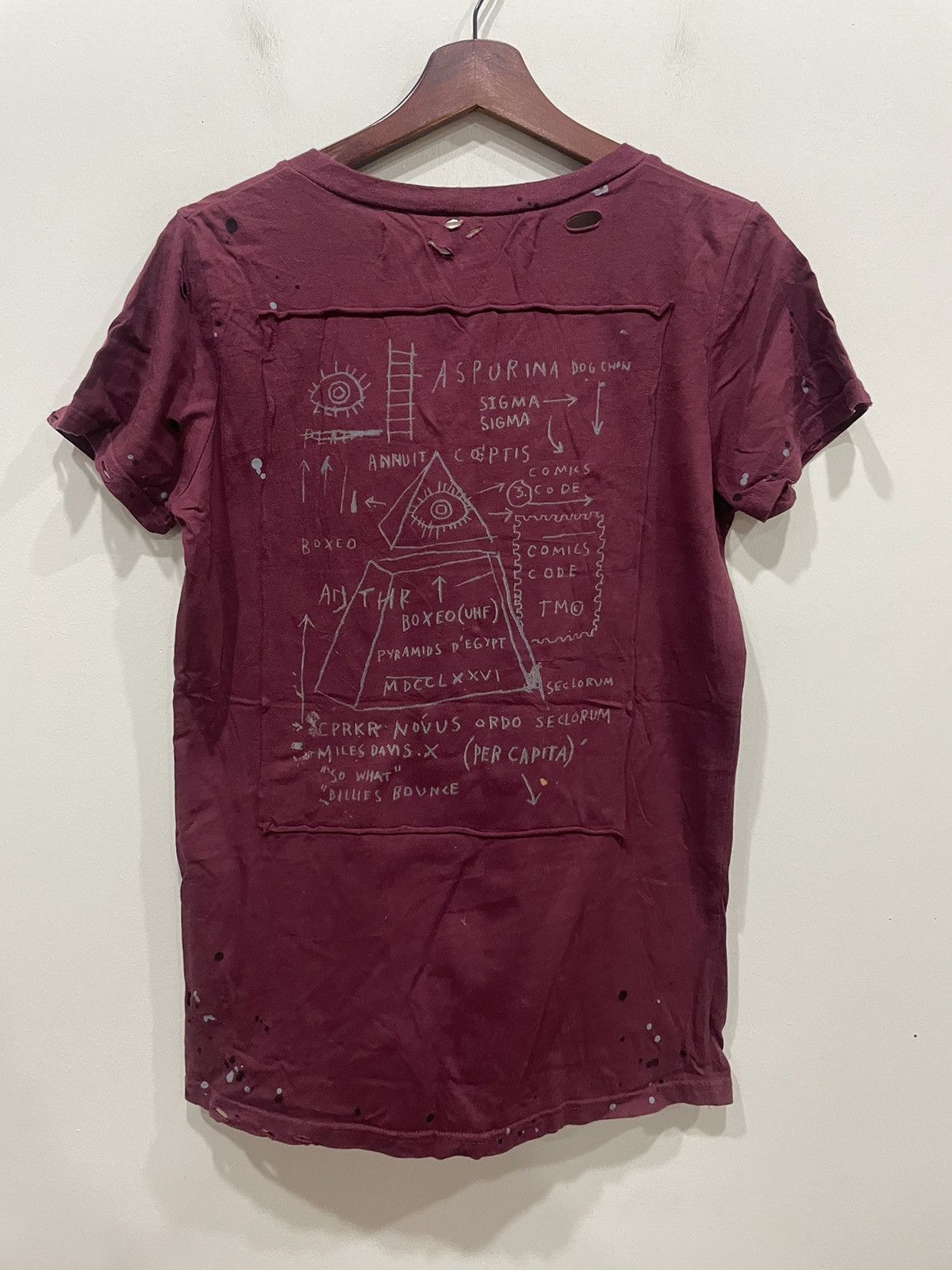 Japanese Brand × Jean-Michel Basquiat × Vintage SLY x Jean-Michel Basquiat Distressed Tshirt Size US S / EU 44-46 / 1 - 2 Thumbnail