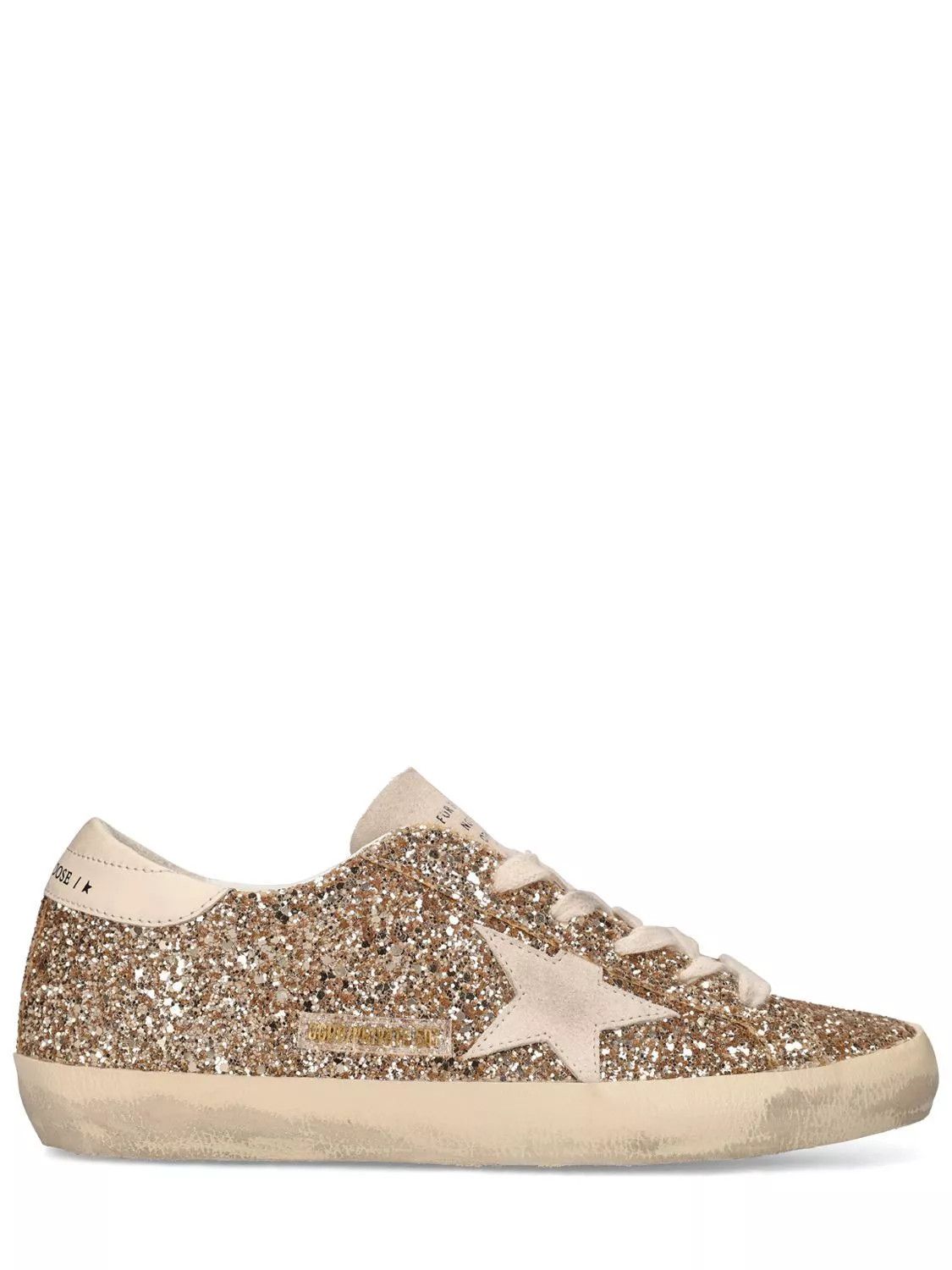 GOLDEN GOOSE Super-Star Women's Gold Glittered Sneakers
