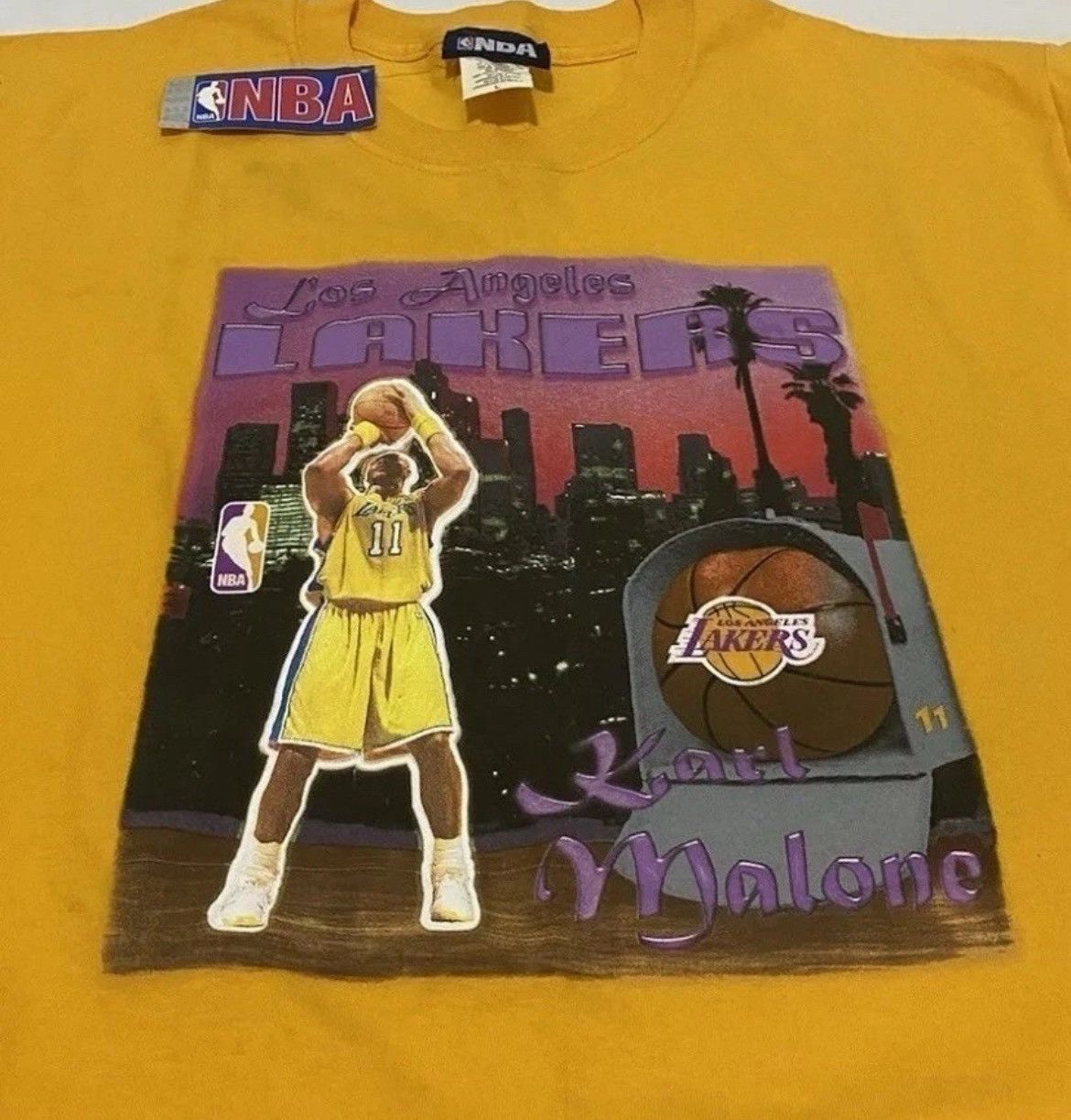 NBA × Vintage Vintage Official NBA LA Lakers Karl Malone Shirt Men’s L NWT Size US L / EU 52-54 / 3 - 2 Thumbnail
