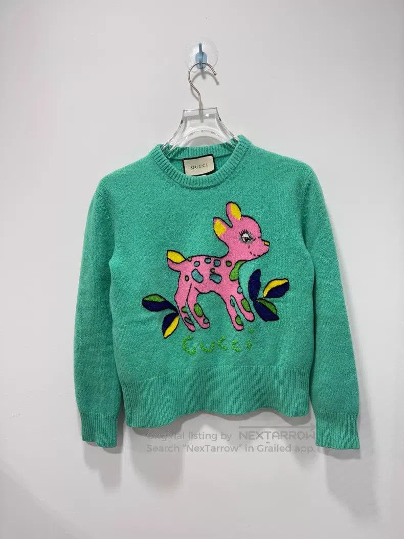 Gucci Gucci Little Deer Knitted Sweater Size L / US 10 / IT 46 - 1 Thumbnail