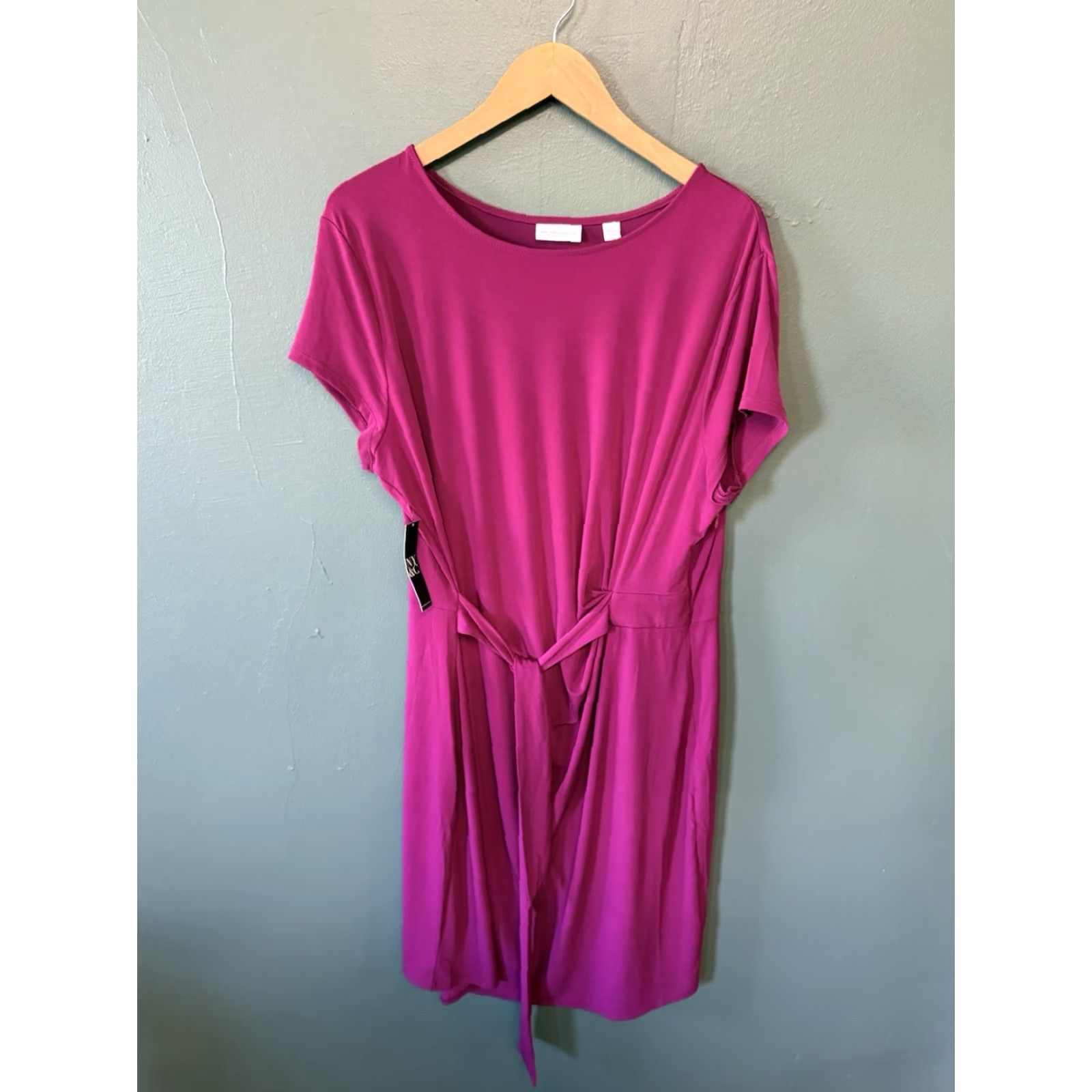 Vintage New York & Company Womens Pink Short Sleeve Long Slip Dress 2XL Size 40" / US 18 - 2 Thumbnail