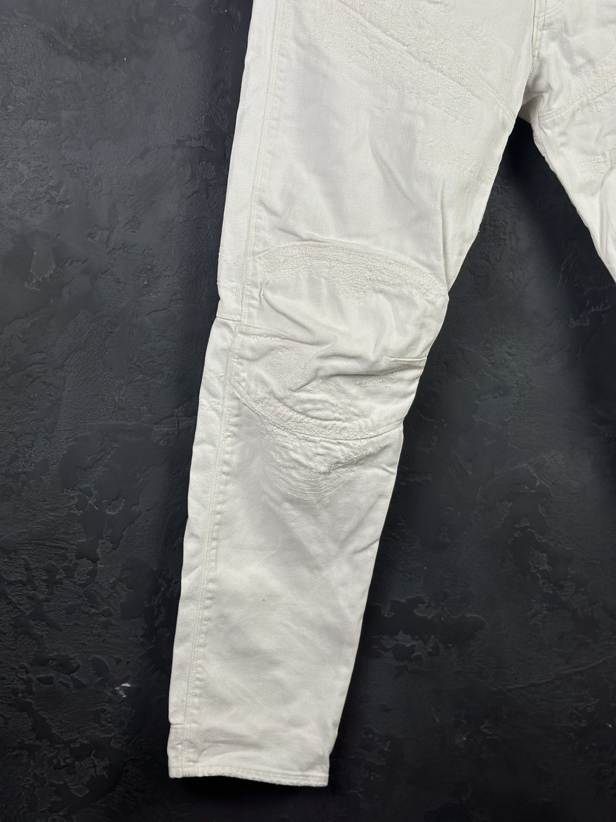 G-Star × Japanese Brand G-Star Raw Denim Biker White Pant Vintage Y2k Hype Rare Size US 30 / EU 46 - 7 Thumbnail