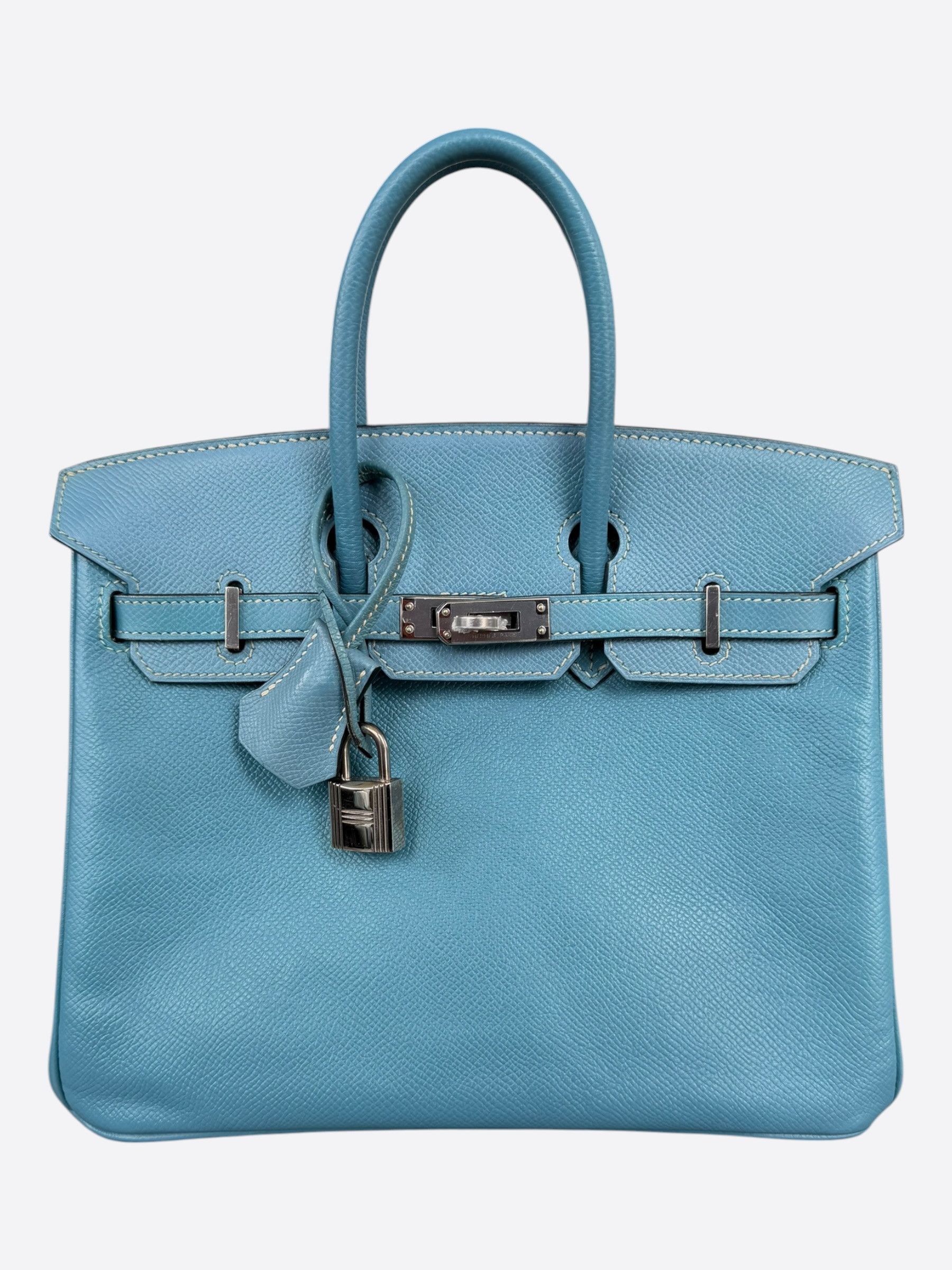 Hermes Hermes Blue Jean Epsom & Palladium Hardware Birkin 25 Size ONE SIZE - 1 Thumbnail