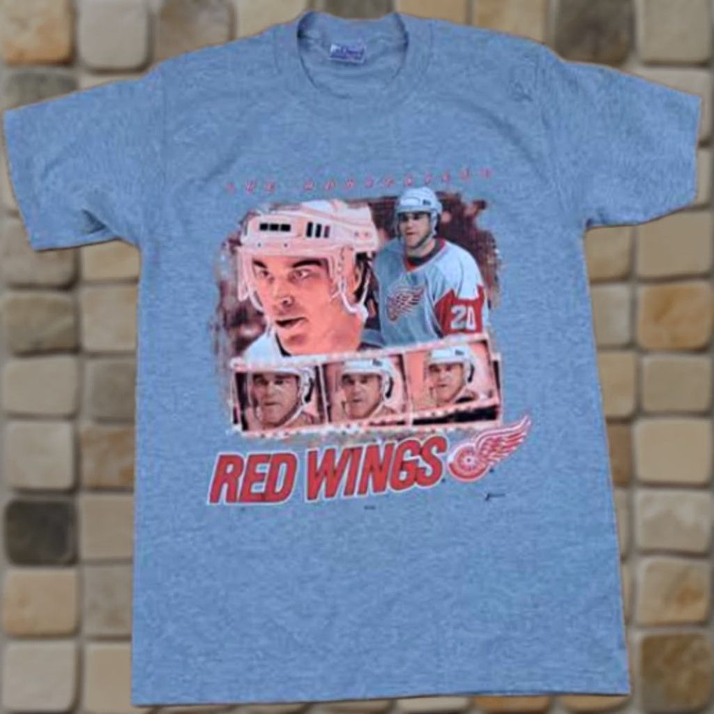 Red Wing Vintage Detroit Red Wings Shirt Luc Robitaille Single Stitch Med All Sport USA Size US M / EU 48-50 / 2 - 1 Thumbnail