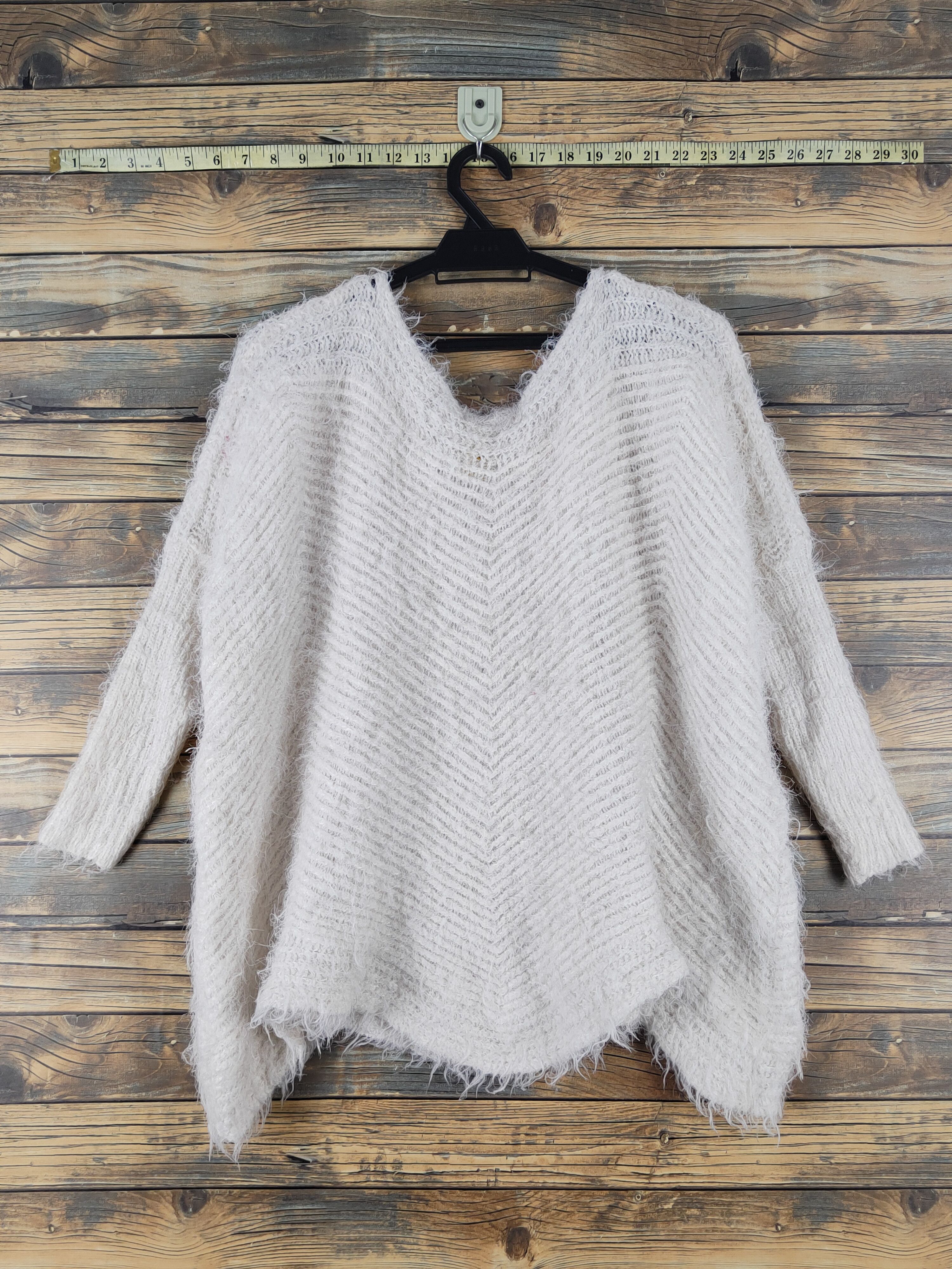 Japanese Brand Popeye Ivory Shag Shaggy Fur Mohair Knitwear #W1633 Size L / US 10 / IT 46 - 7 Thumbnail