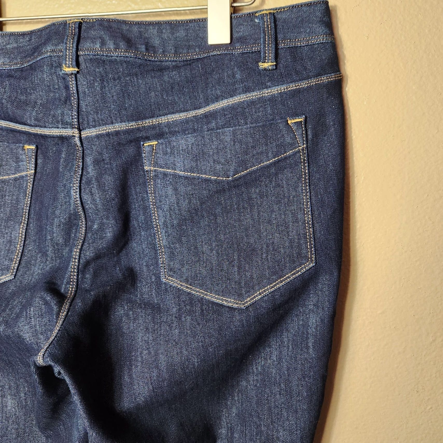 Lands' End VINTAGE Lands End Womens Jeans Dark Wash Straight Mid Rise 14 NWOT Blue Cotton Blend Denim 5-Pocket Womens Jeans 14 Womens Size 36" / US 14 / IT 50 - 6 Thumbnail