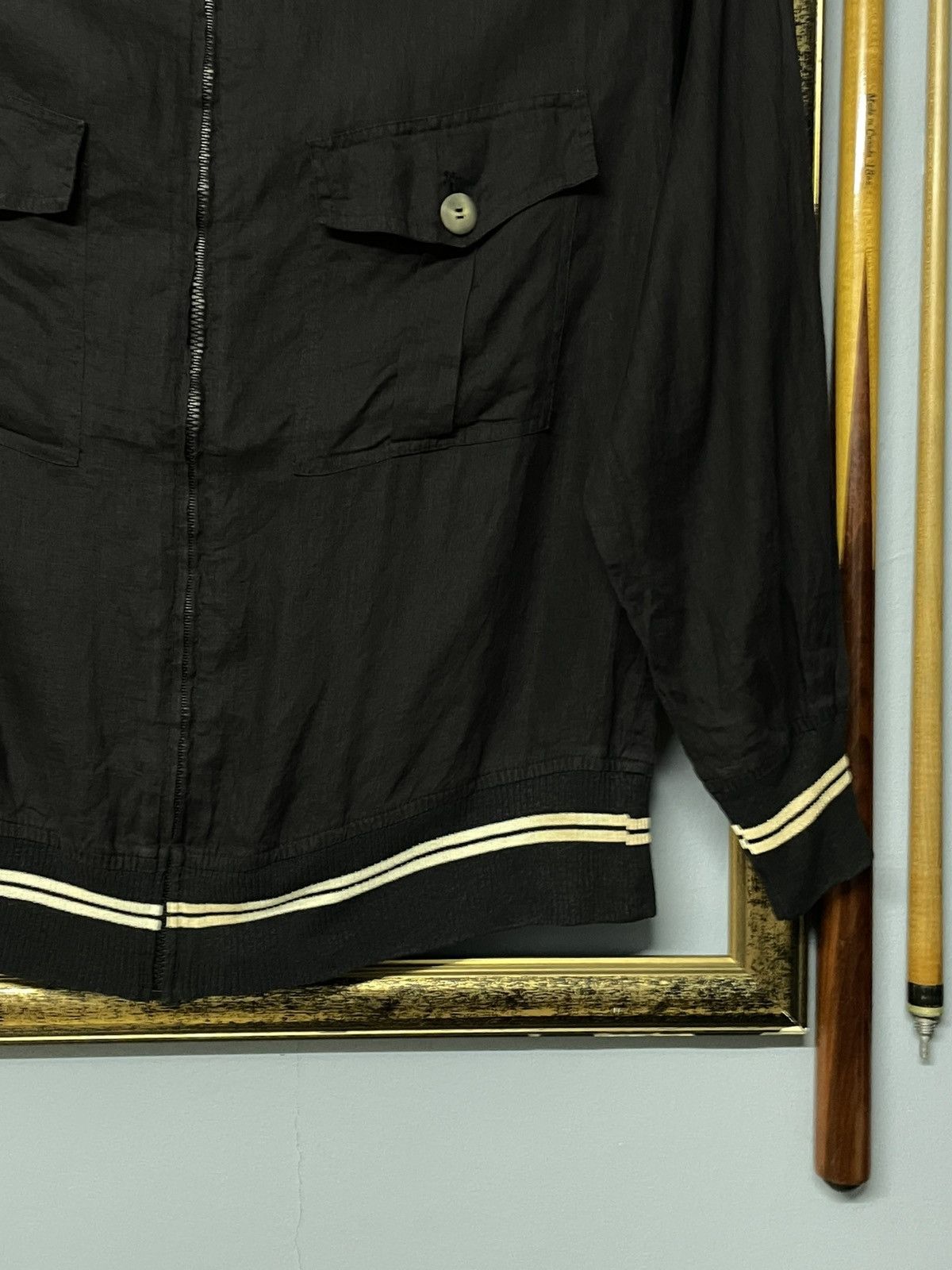 Celine Vintage Designer Celine Paris Zip-Up Minimalist Linen Jacket Size US M / EU 48-50 / 2 - 5 Thumbnail