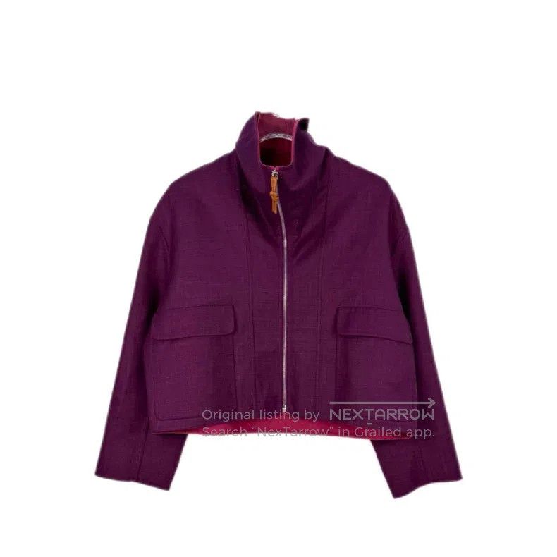 Hermes Hermes Purple Cashmere Tweed Jacket Size XS / US 0-2 / IT 36-38 - 1 Thumbnail