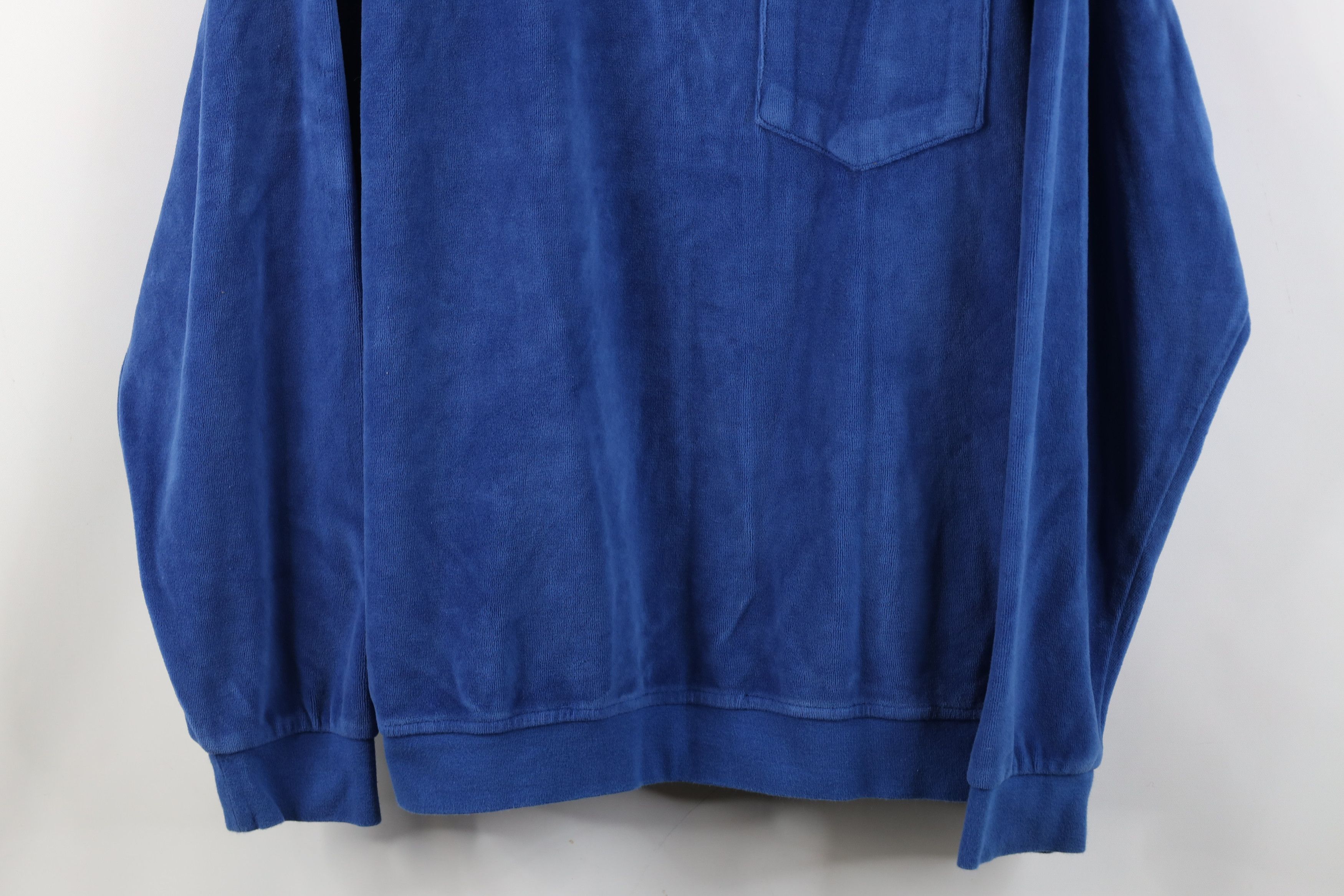 Vintage Vintage 90s Streetwear Velour Collared Pullover Sweater Size US L / EU 52-54 / 3 - 3 Thumbnail