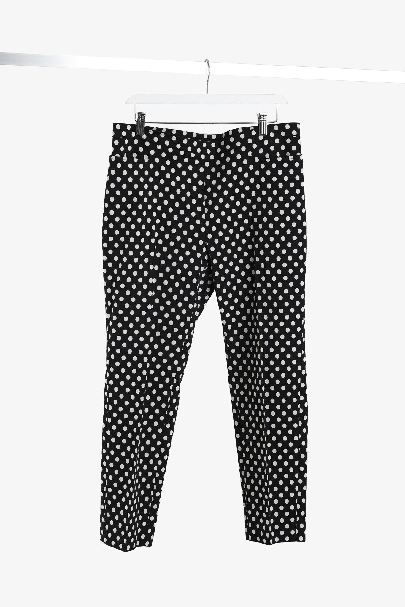 Akris Punto Black & Cream Polka Dot Jacquard Pants