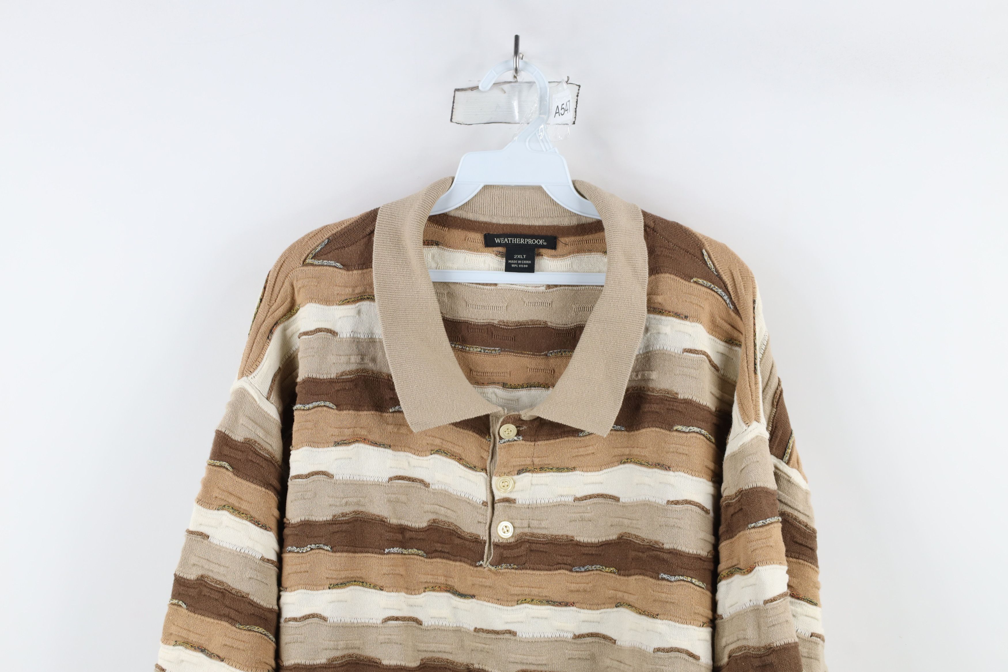 Vintage Vintage 90s Coogi Style Fleck Knit Short Sleeve Sweater Size US XXL / EU 58 / 5 - 2 Thumbnail