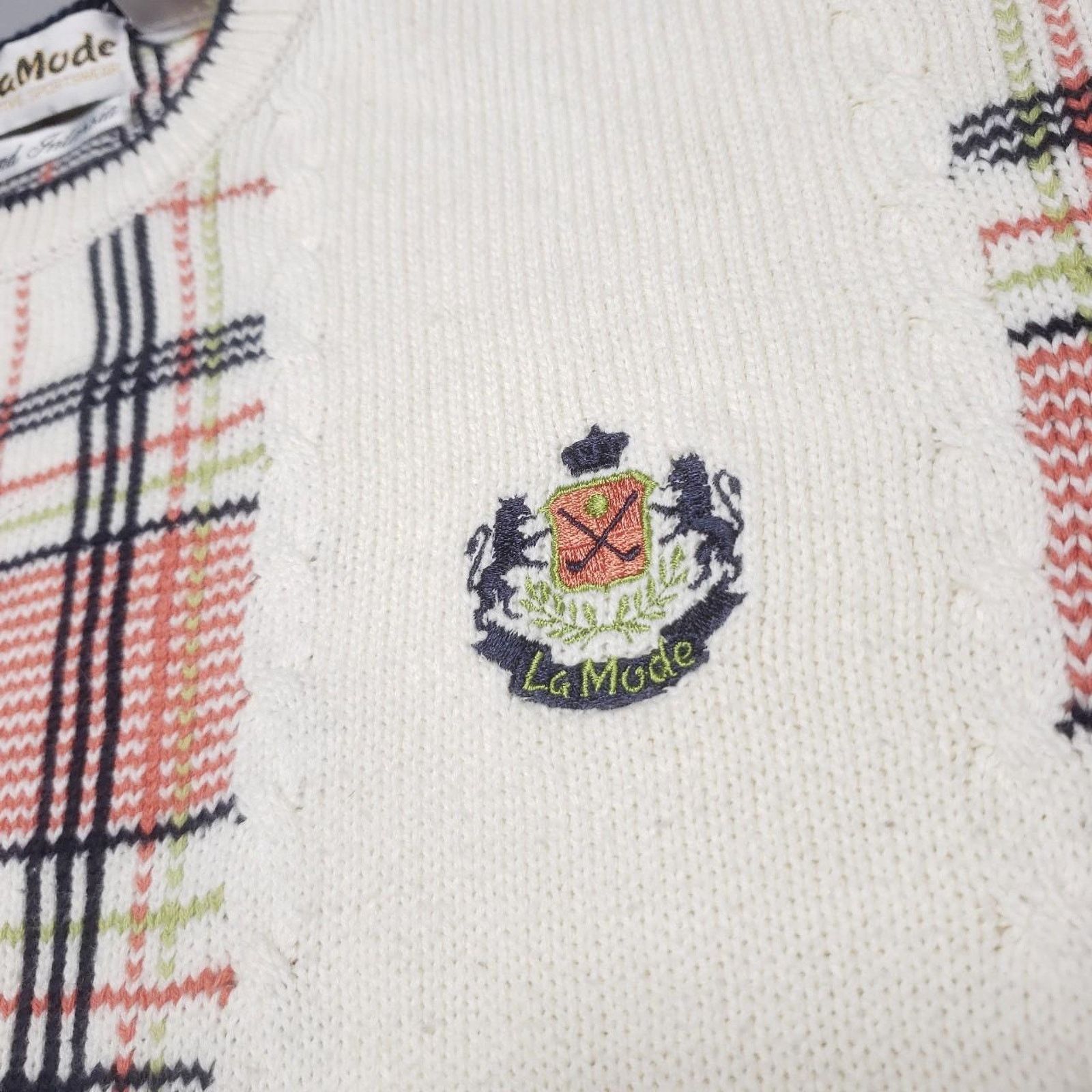 Vintage Vintage 90S LaMode HAND INTARSIA Woven Plaid Sweater M Size M / US 6-8 / IT 42-44 - 2 Thumbnail