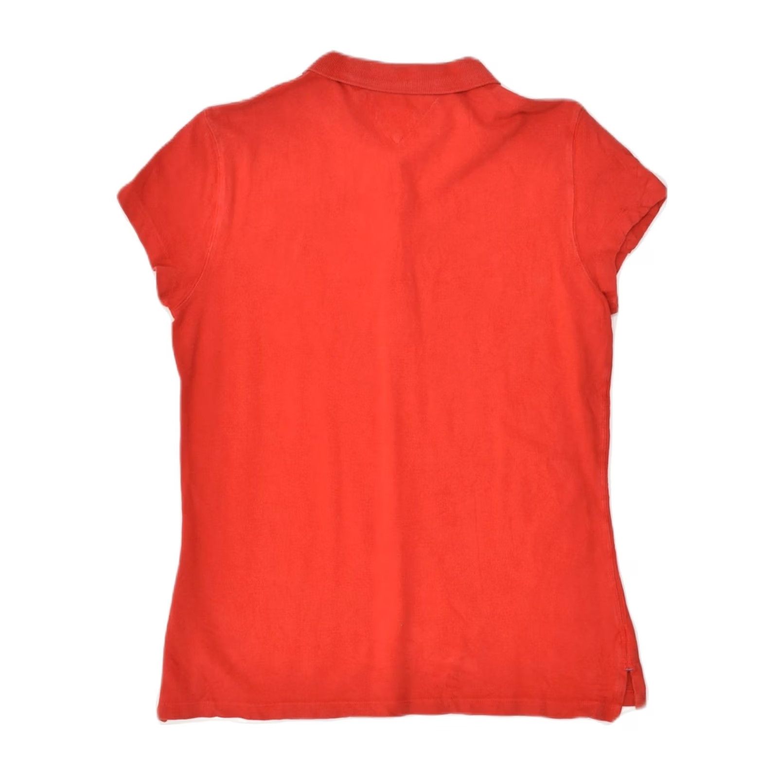Tommy Hilfiger TOMMY HILFIGER Womens Polo Shirt Large Red Cotton Slim Fit Size L / US 10 / IT 46 - 2 Thumbnail
