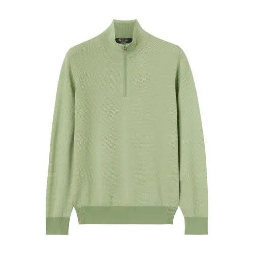 image of Loro Piana O1Srvl11E0424 Mezzocollo Sweatshirt In Iranian Green, Men's (Size XL)