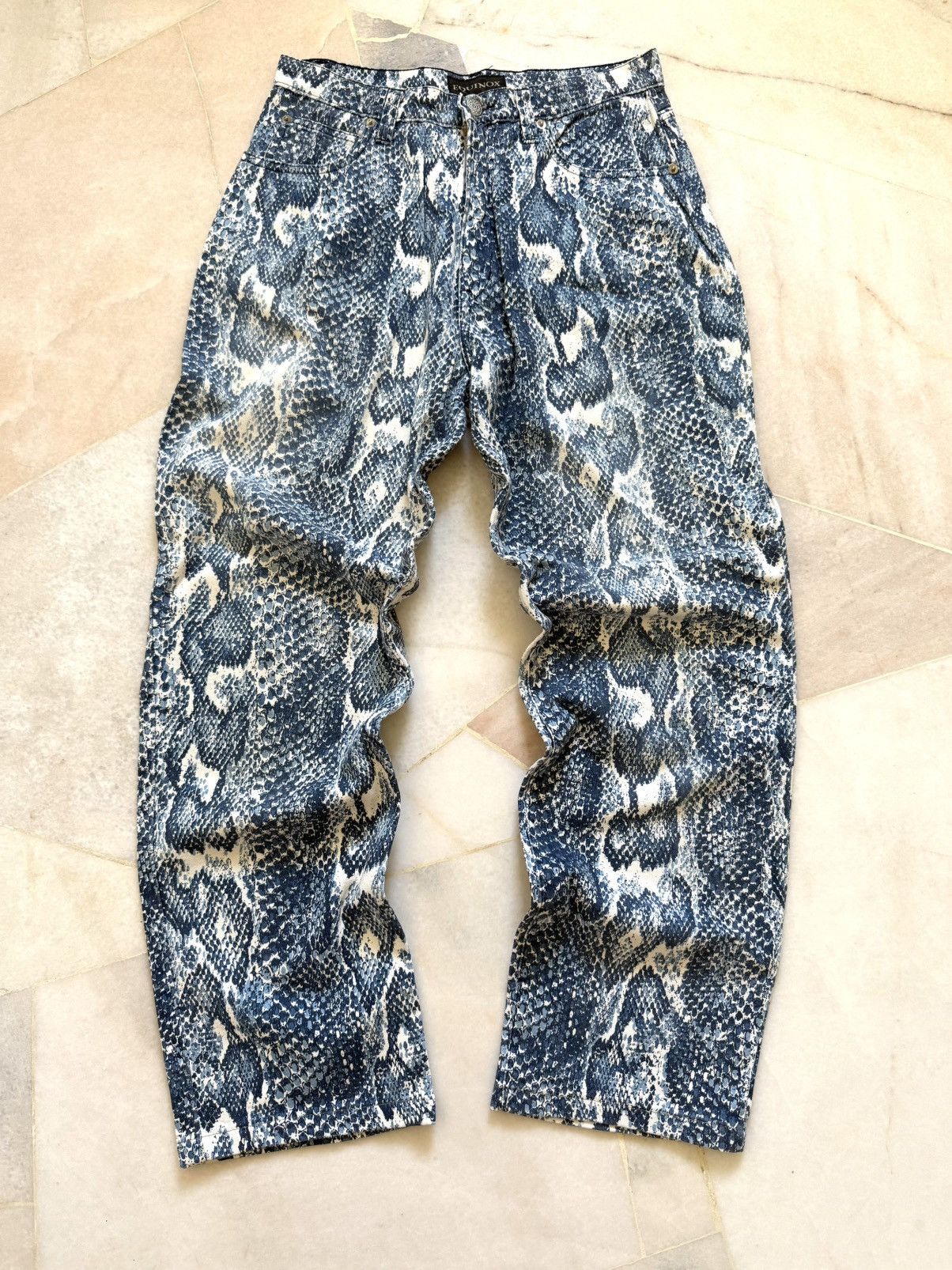 If Six Was Nine 2000s Vintage Equinox Inspired hysteric Blue snake print Size US 28 / EU 44 - 1 Thumbnail