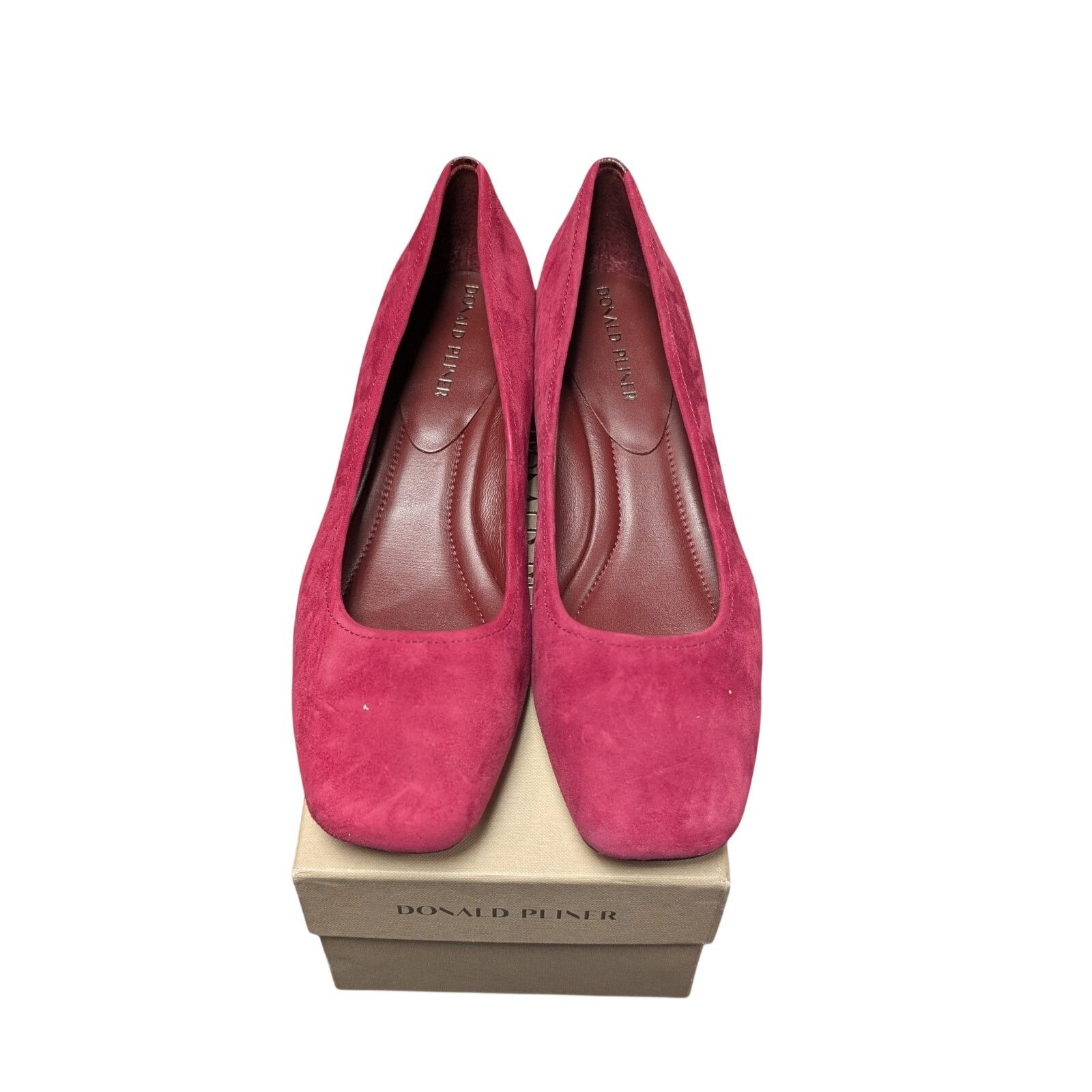 Donald Pliner Donald Pliner Dreww Pump Size 10M Bordeaux Suede Croco Heel Size US 10 / IT 40 - 2 Thumbnail