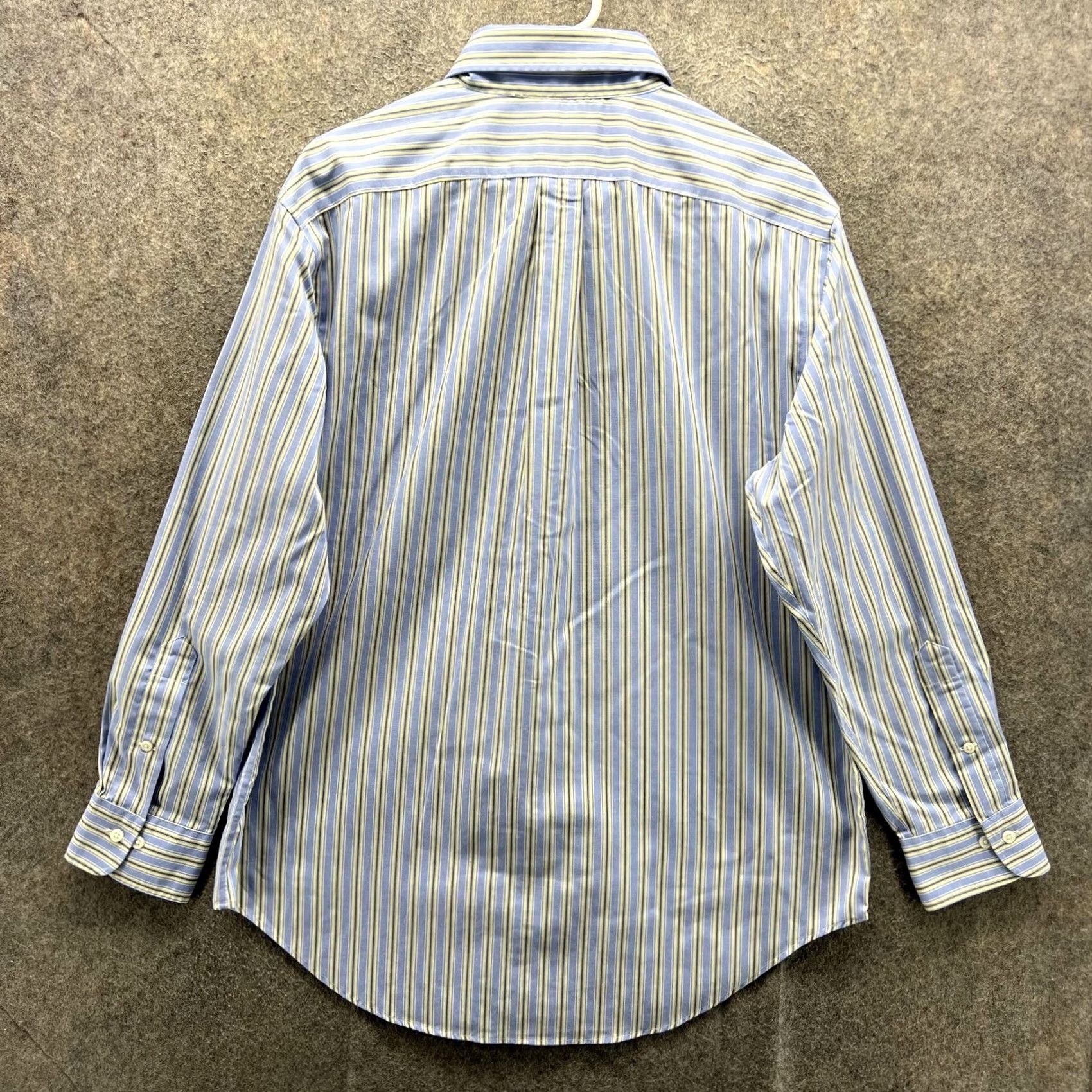 Ralph Lauren Lauren Ralph Lauren Dress Shirt Mens 16 32/33 Blue Stripe Non-Iron Cotton Shirt Mens Long Sleeve Button-Down Casual Business Size 42R - 2 Thumbnail