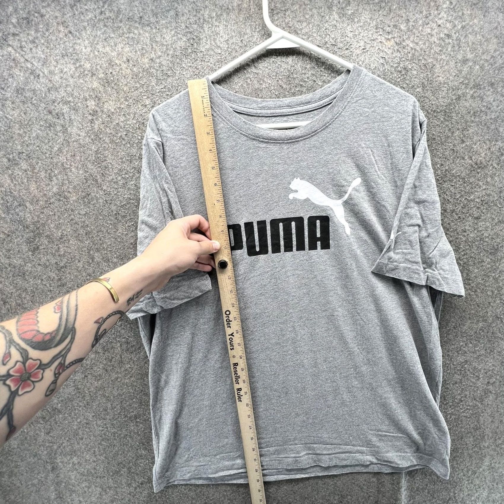Puma Puma Shirt Mens XL Gray Big Logo Graphic Tee Tagless Crewneck Sports T-Shirt Short Sleeve Size US XL / EU 56 / 4 - 5 Thumbnail