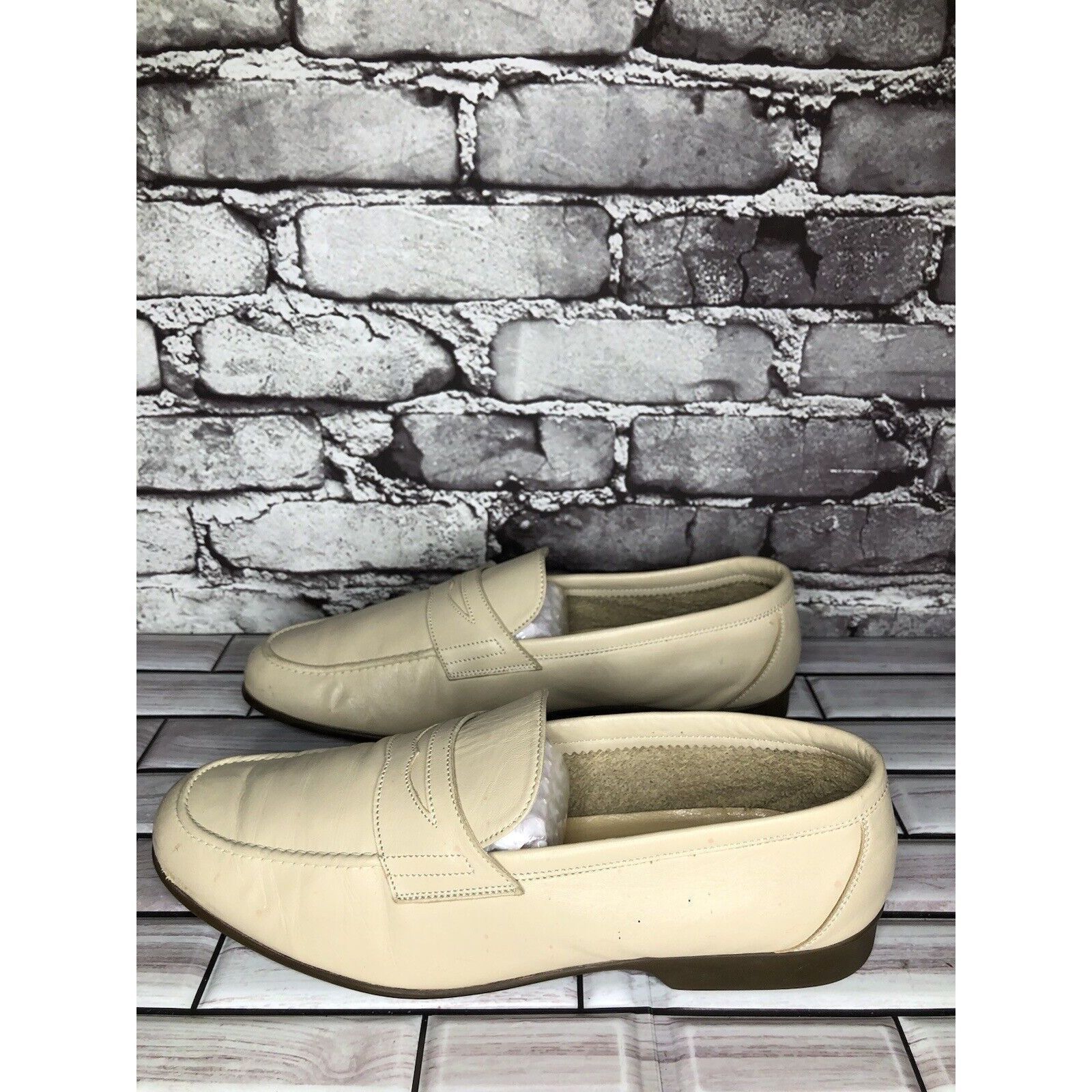 Other Caporicci Ivory Leather Casual Penny Loafers Driving Shoes M Size US 9 / EU 42 - 11 Thumbnail