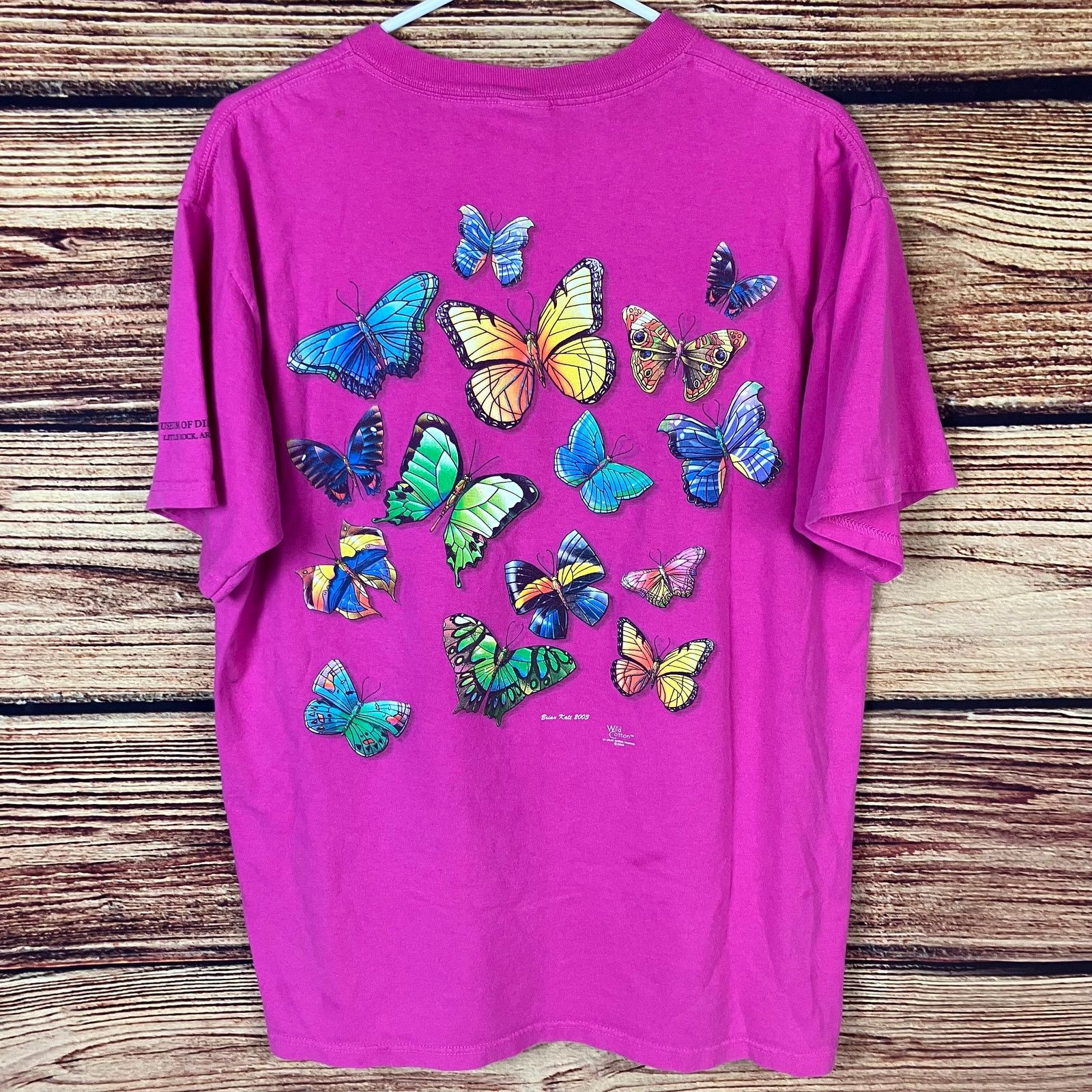 Anvil × Vintage Vintage 2003 Butterflies Double Sided Nature T-shirt Size US L / EU 52-54 / 3 - 4 Thumbnail