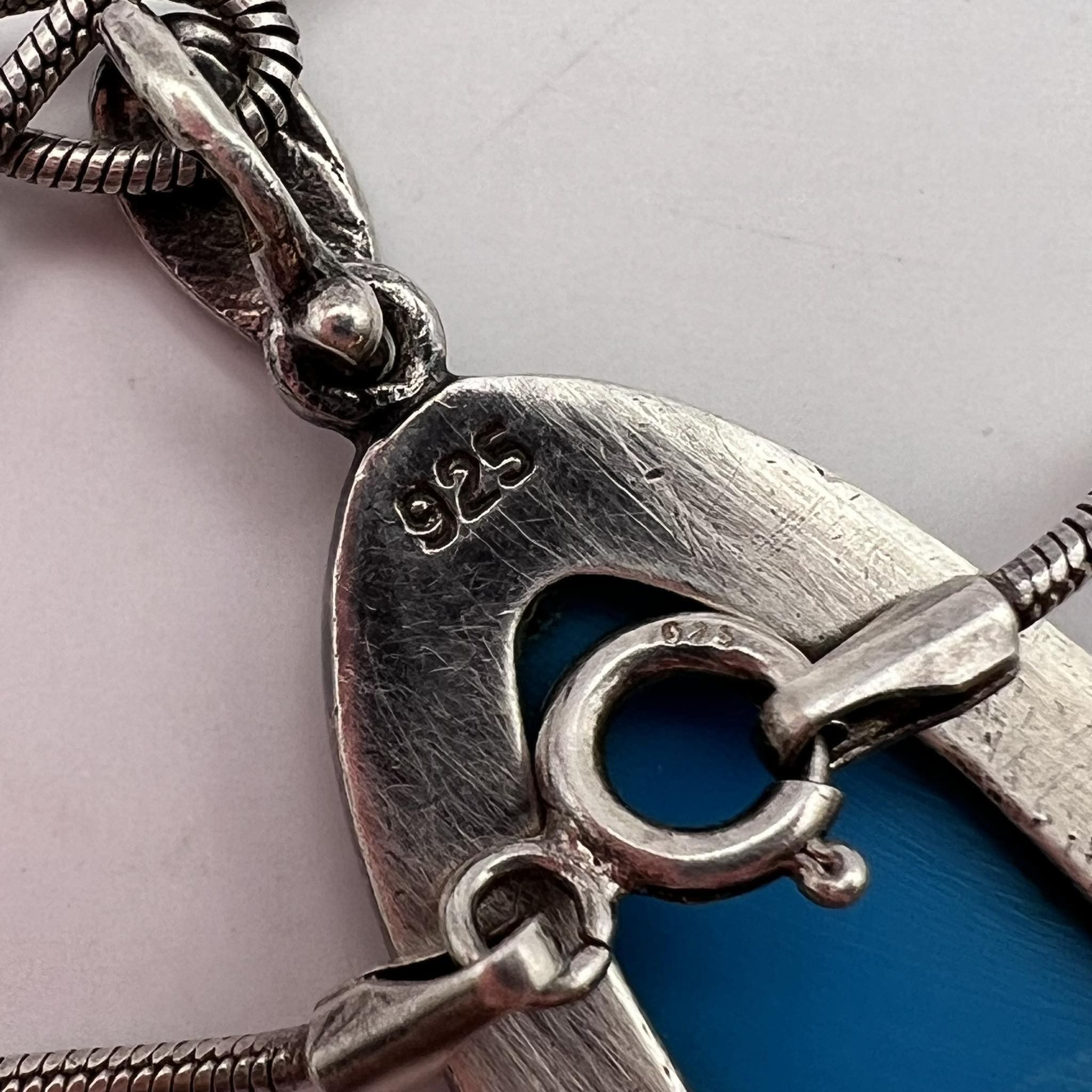 Jewelry Vintage Sterling Silver 925 Necklace Pendant Turquoise 9.7g Size ONE SIZE - 6 Thumbnail