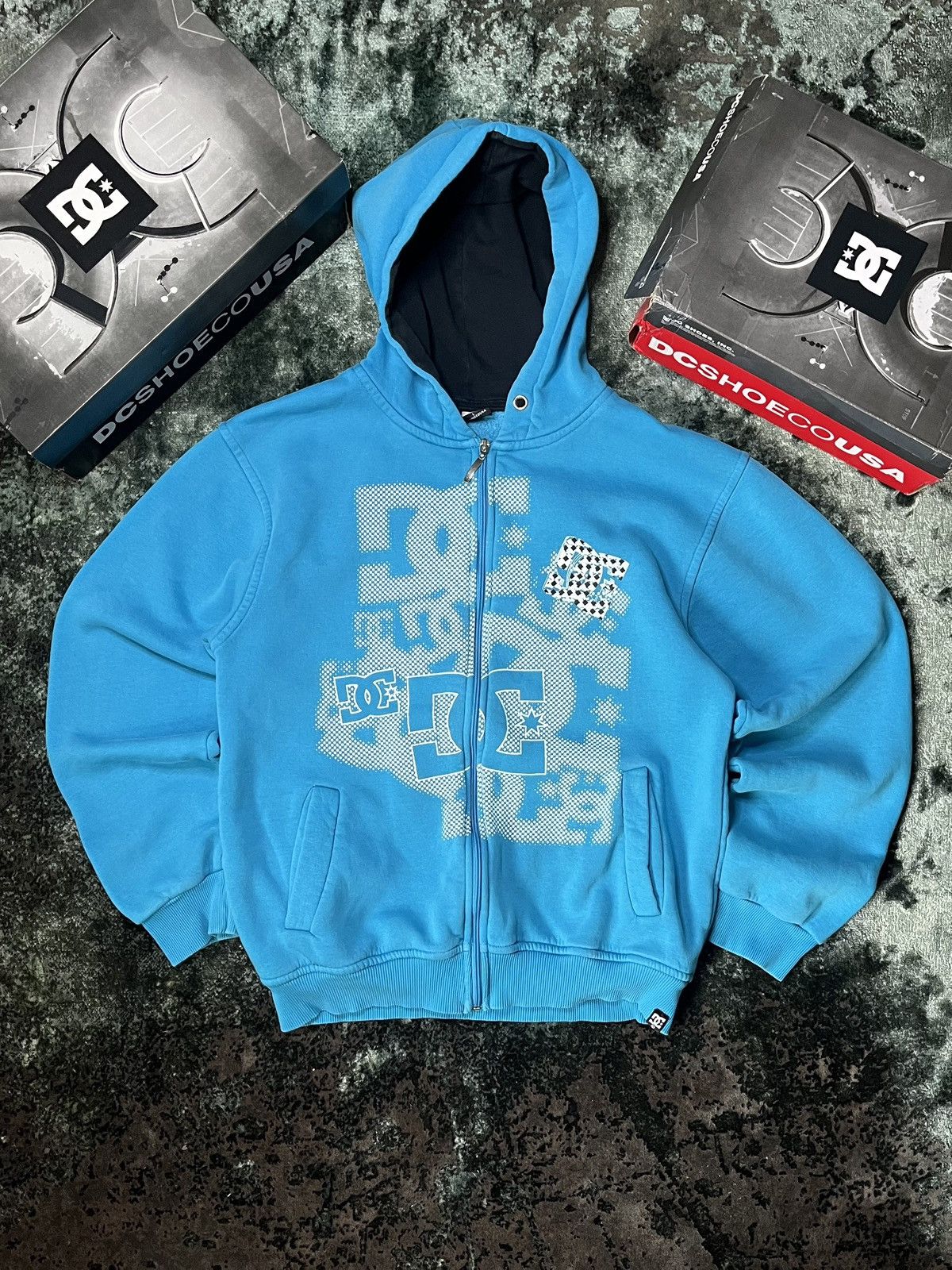 DC DC Shoes Vintage Zip Hoodie – Blue – Size M Size US L / EU 52-54 / 3 - 1 Thumbnail