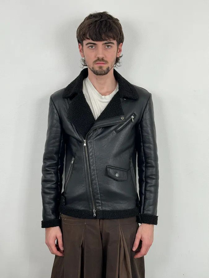 Daniele Alessandrini 2000s Daniele Alessandrini Black Leather Shearling Jacket Size US S / EU 44-46 / 1 - 1 Thumbnail