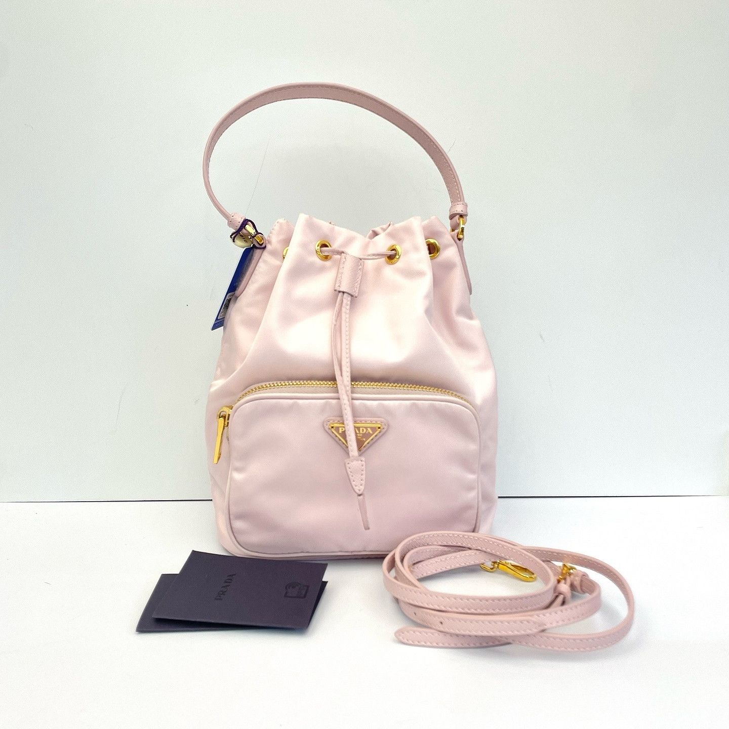 Prada Prada Duet Nylon Bucket Bag Pink Size ONE SIZE - 1 Thumbnail