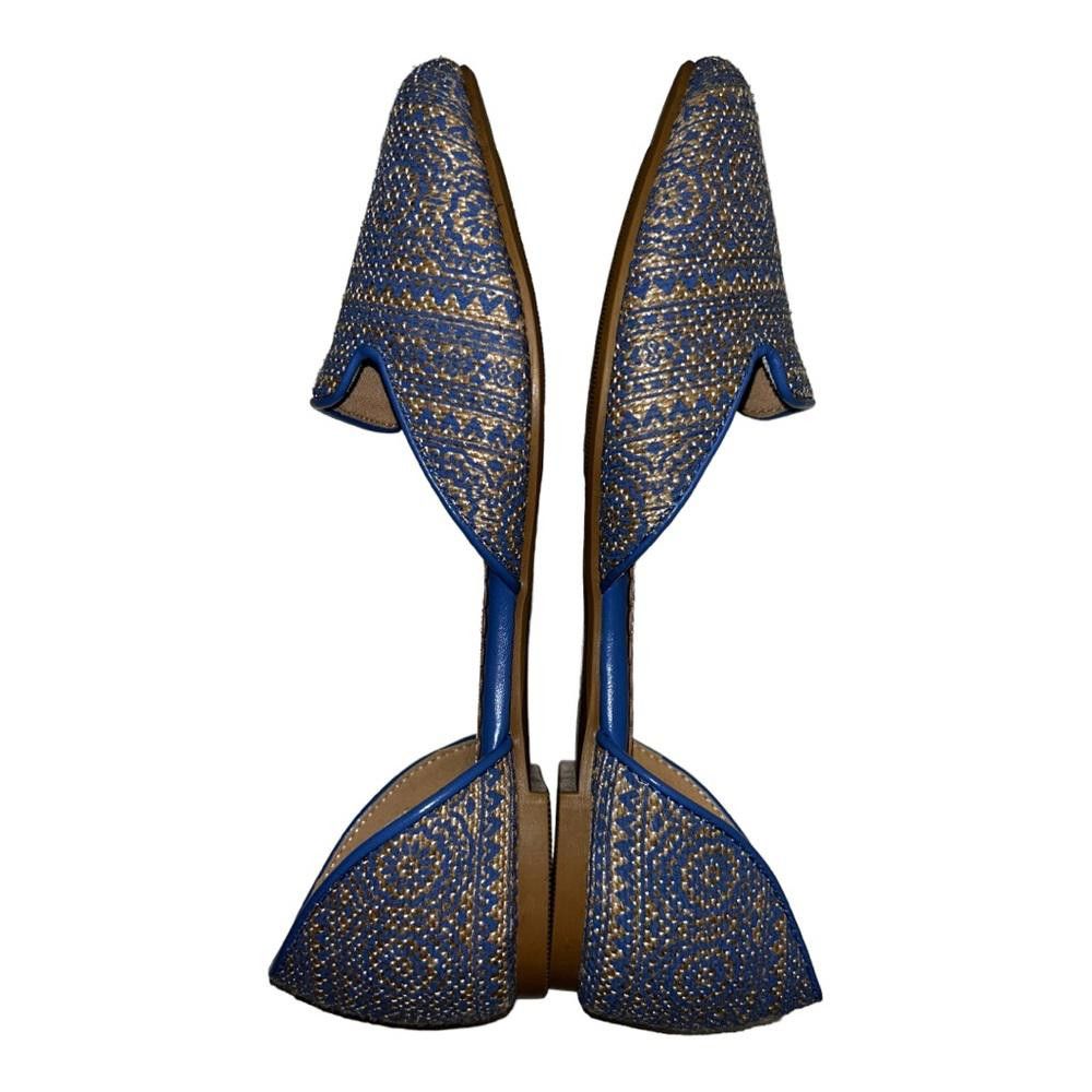 Restricted Restricted l Blue/Beige Embroidered Flats Size 7.5 Size US 7.5 / IT 37.5 - 5 Thumbnail