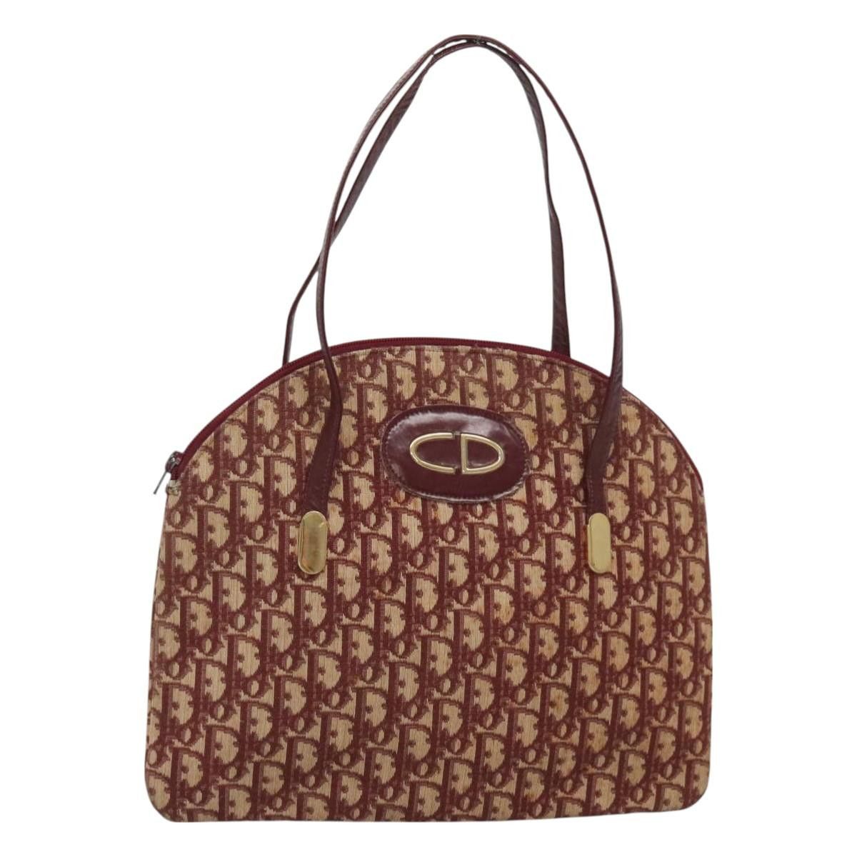 Dior DIOR Trotter Canvas Shoulder Bag Red Gold Size ONE SIZE - 1 Thumbnail
