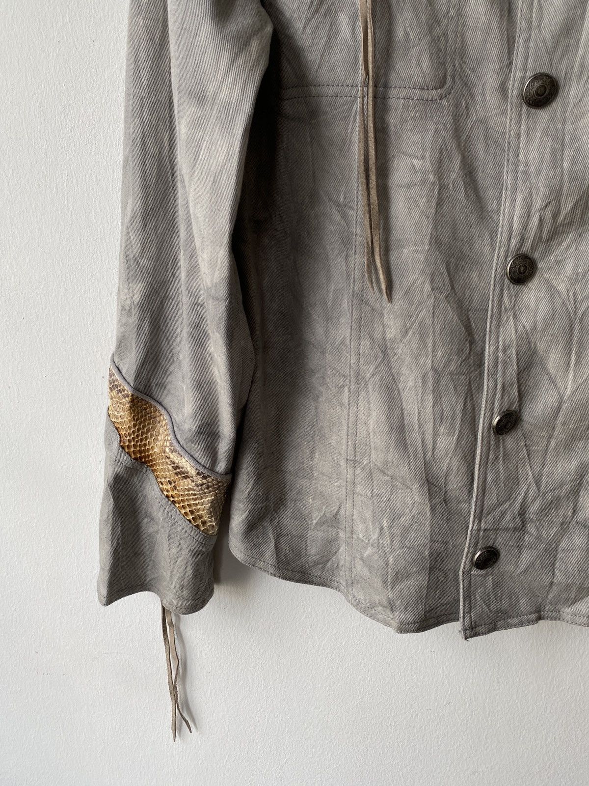 5351 POUR LES HOMMES × Japanese Brand × Tornado Mart 1990s - Vintage 5351 Pour Les Hommes Snake Skin Dyed Jacket Size US M / EU 48-50 / 2 - 8 Thumbnail