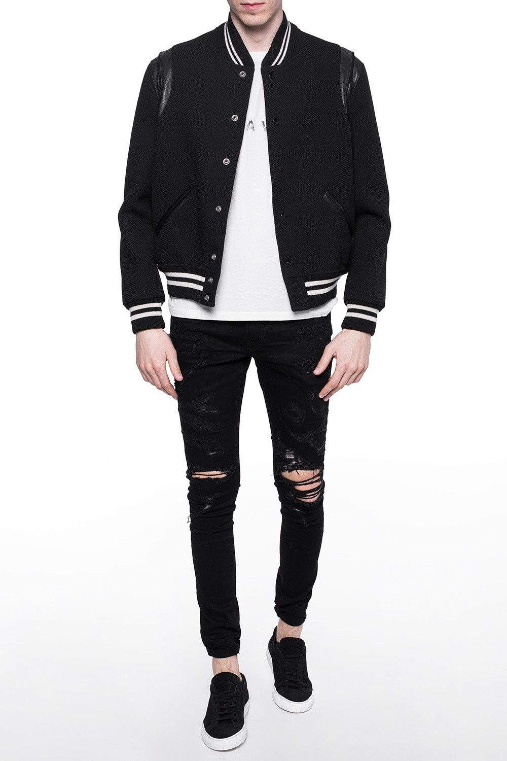 Saint Laurent Paris 🔥SIZE 50🔥Varsity Teddy Bomber Jacket Size US M / EU 48-50 / 2 - 2 Thumbnail