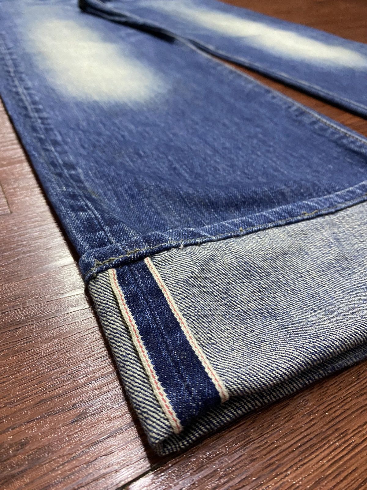 Japanese Brand Vintage Japanese Brands Bartack Selvedge Loose Jeans Size US 35 - 9 Thumbnail