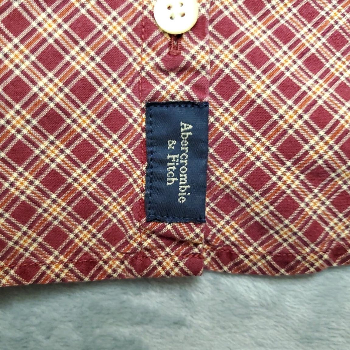 Abercrombie & Fitch VINTAGE Abercrombie & Fitch Shirt Womens Large Maroon Plaid 3/4 Sleeve Button-Up Casual Cotton Size L / US 10 / IT 46 - 3 Thumbnail