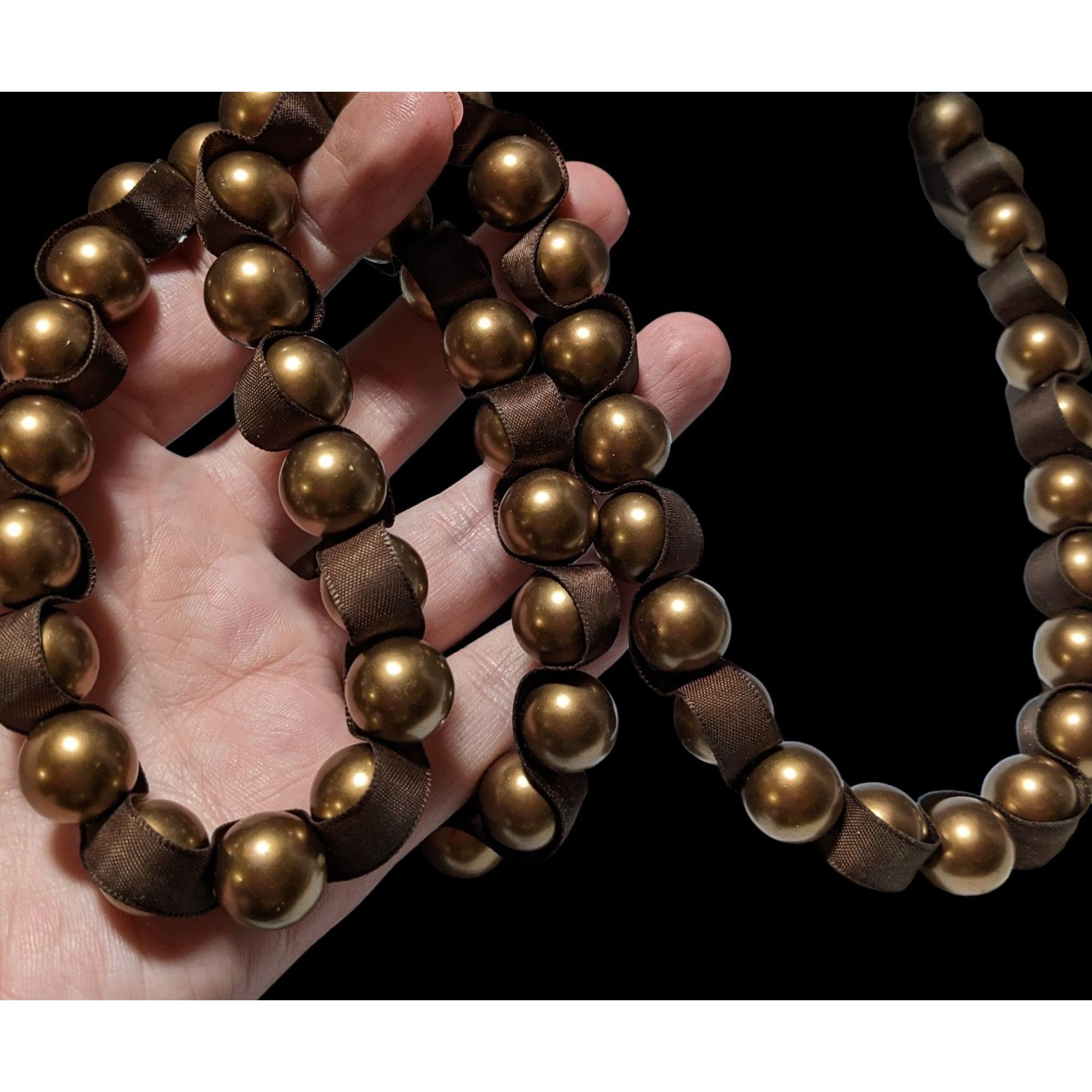 Other Brown Pearl Ribbon Necklace Size ONE SIZE - 4 Thumbnail