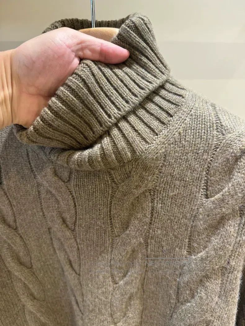 Loro Piana Loro Piana Men's high neck knitted thick cable cashmere sw Size US L / EU 52-54 / 3 - 2 Thumbnail