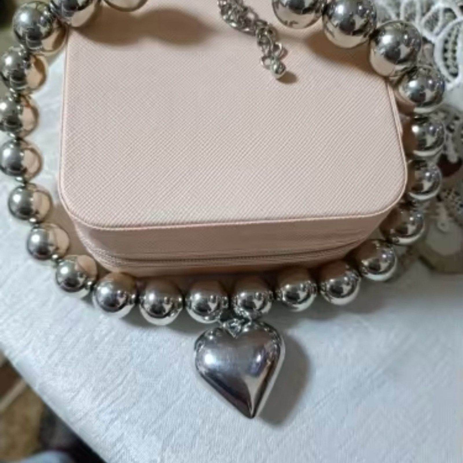 Other Large Heart Beaded Necklace Choker Size ONE SIZE - 4 Thumbnail