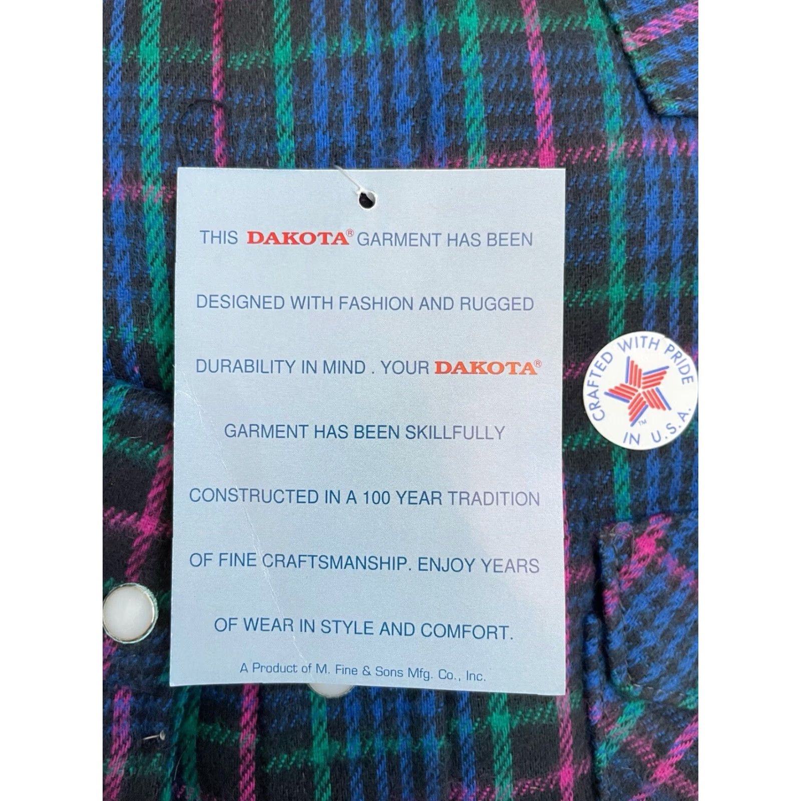 Vintage VINTAGE Five Brother Dakota heavyweight flannel shirt Mens 2XL Blue Plaid Heavyweight Cotton Pearlized snaps 80s NOS NWT Size US XXL / EU 58 / 5 - 4 Thumbnail