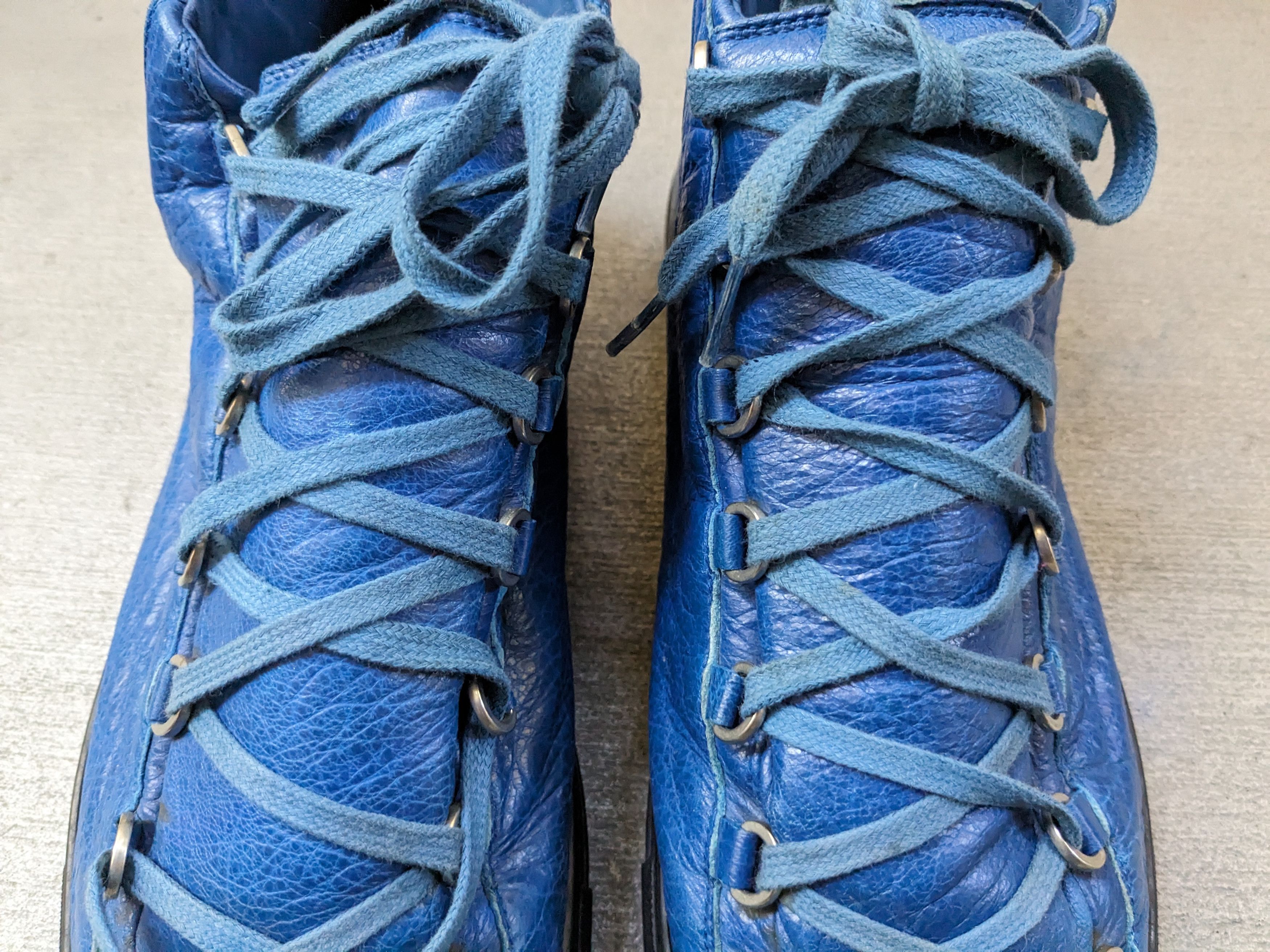 Balenciaga Balenciaga Arena Blue Black Leather 13 High Tops Lace Up Size US 13 / EU 46 - 6 Thumbnail
