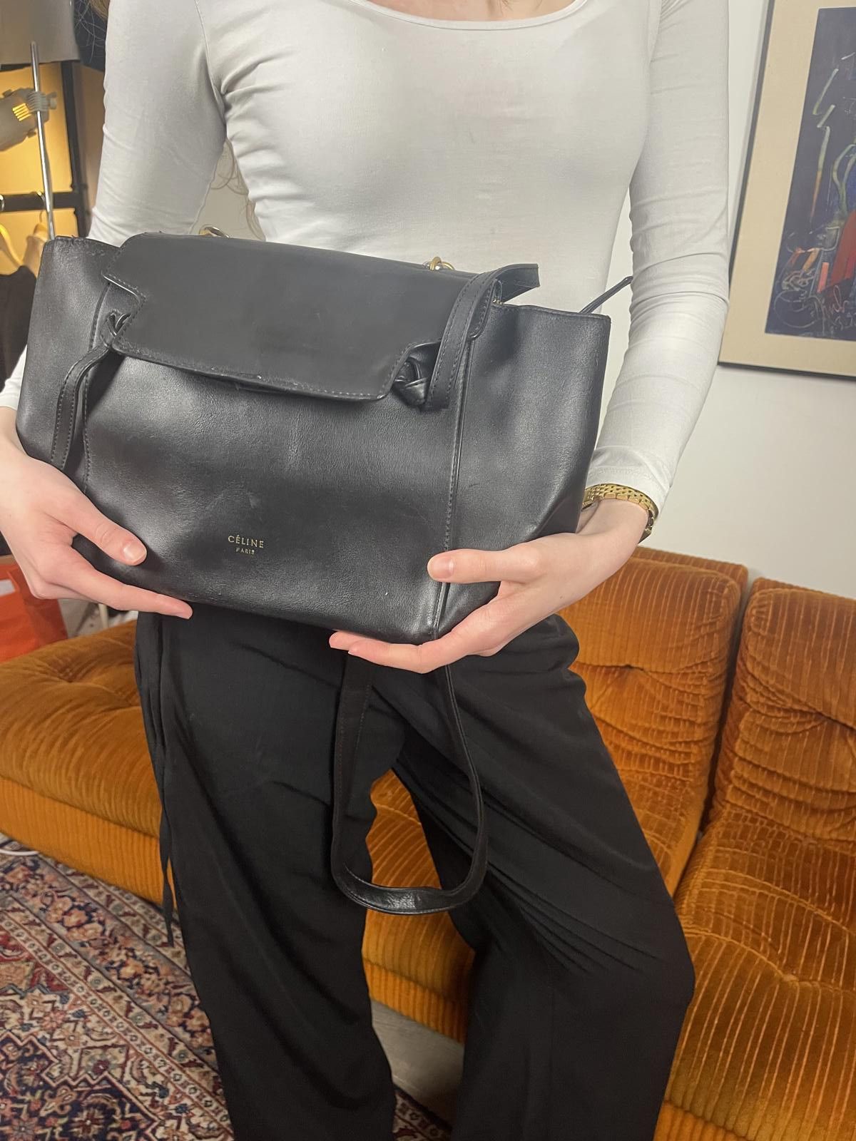 Celine Celine - Black Leather Shoulder Bag Size ONE SIZE - 3 Thumbnail