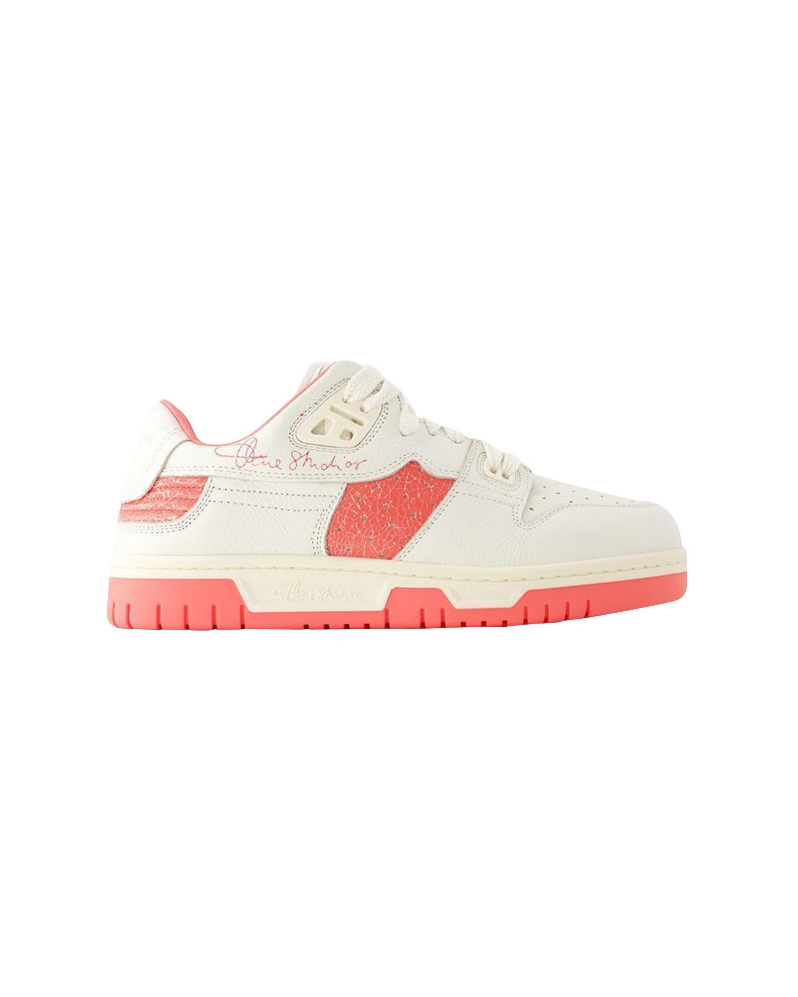 image of Acne Studios Low Top Leather Sneakers - Round Toe in White, Women's (Size 10)