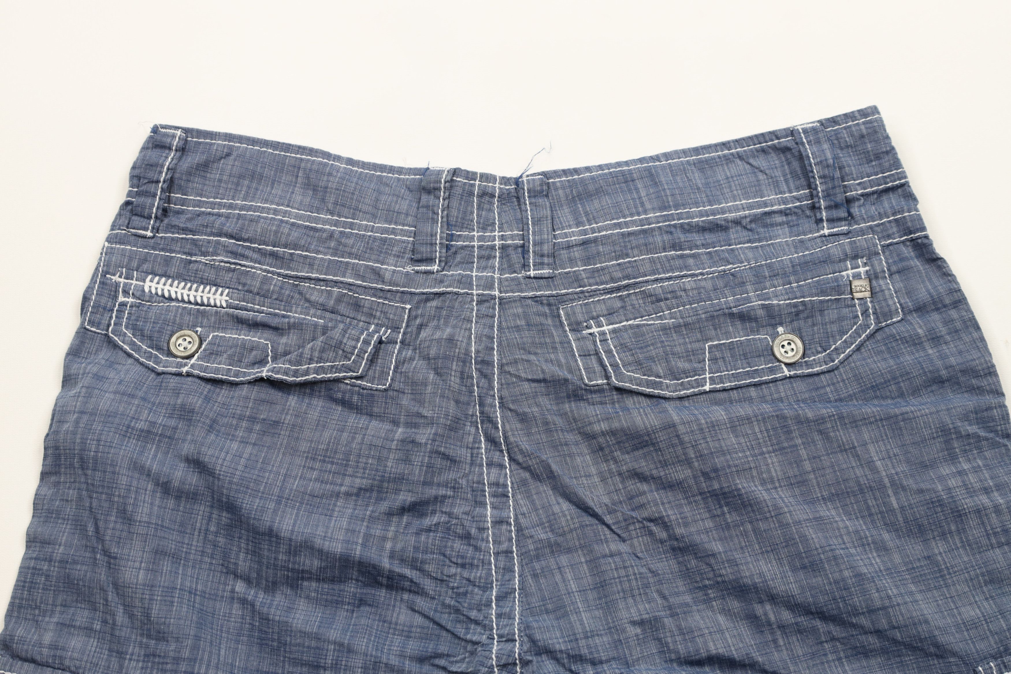 Buckle Black × Vintage Buckle Black Chambray MMA Fighting Cargo Shorts Blue Cotton Size US 34 / EU 50 - 9 Thumbnail
