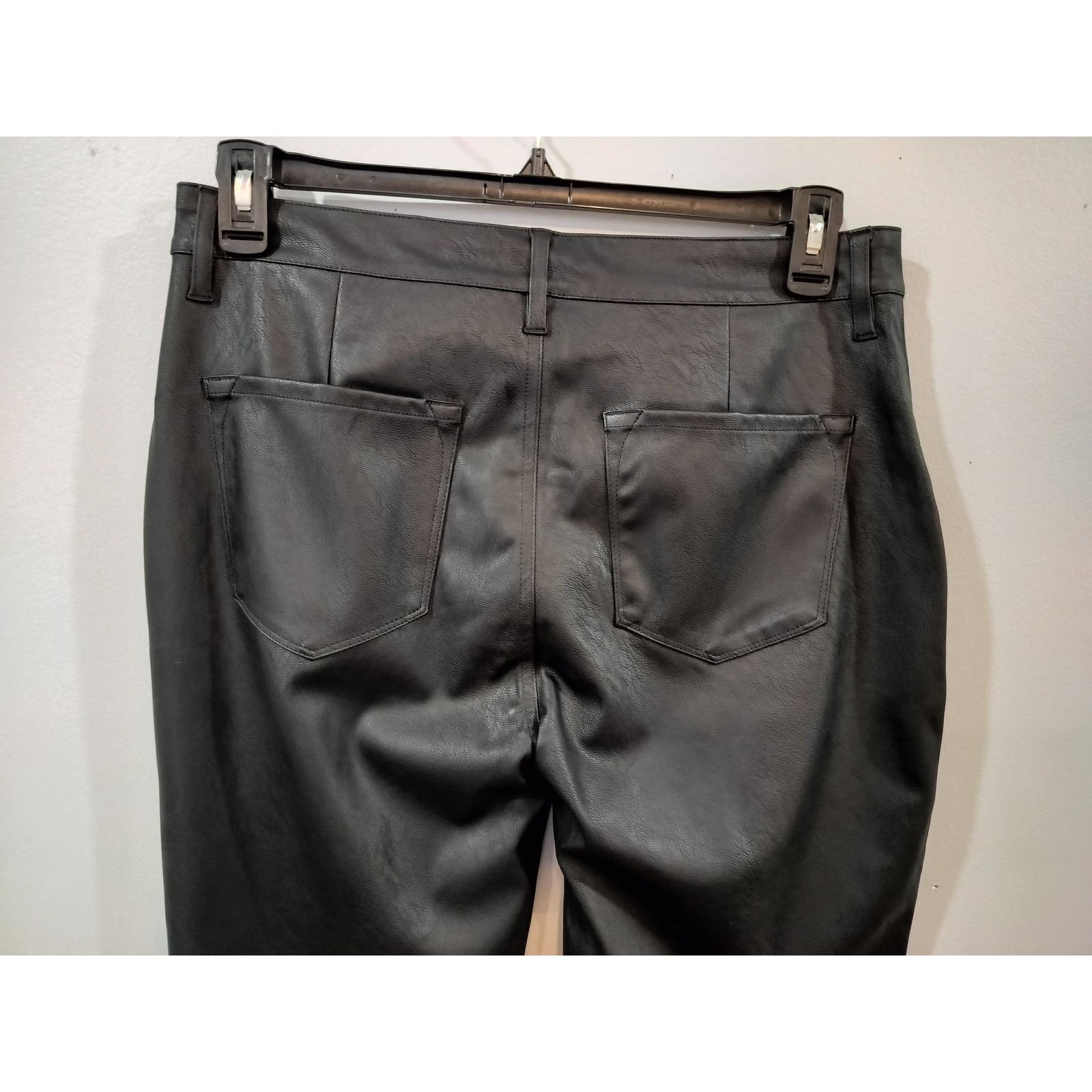 Other KanCan Black Faux Leather High Rise Bootcut Pants 13/30 Size 33" - 5 Thumbnail
