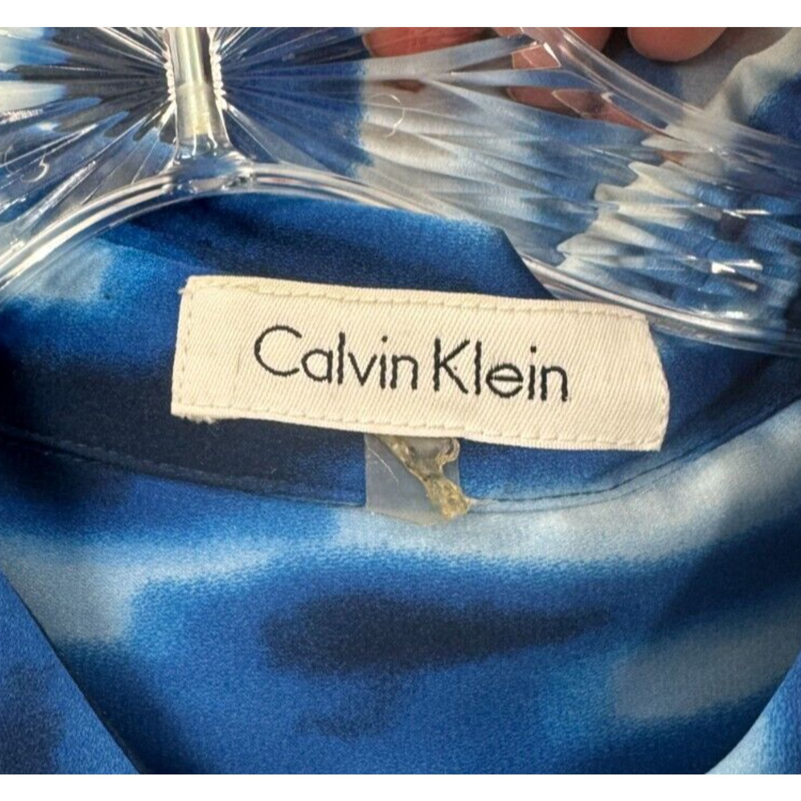 Calvin Klein Calvin Klein Retro Modern Blue White Tie Dye Stripe Shirt L Size L / US 10 / IT 46 - 9 Thumbnail
