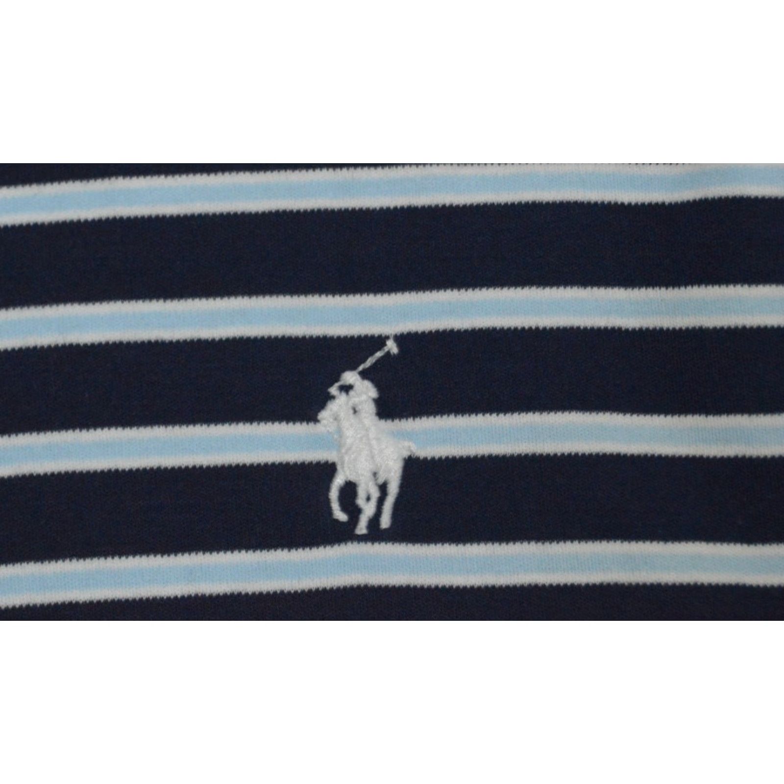 Polo Ralph Lauren Polo Ralph Lauren Men's Polo SS Shirt Blue Stripe Cotton Large Shirt Size US L / EU 52-54 / 3 - 3 Thumbnail