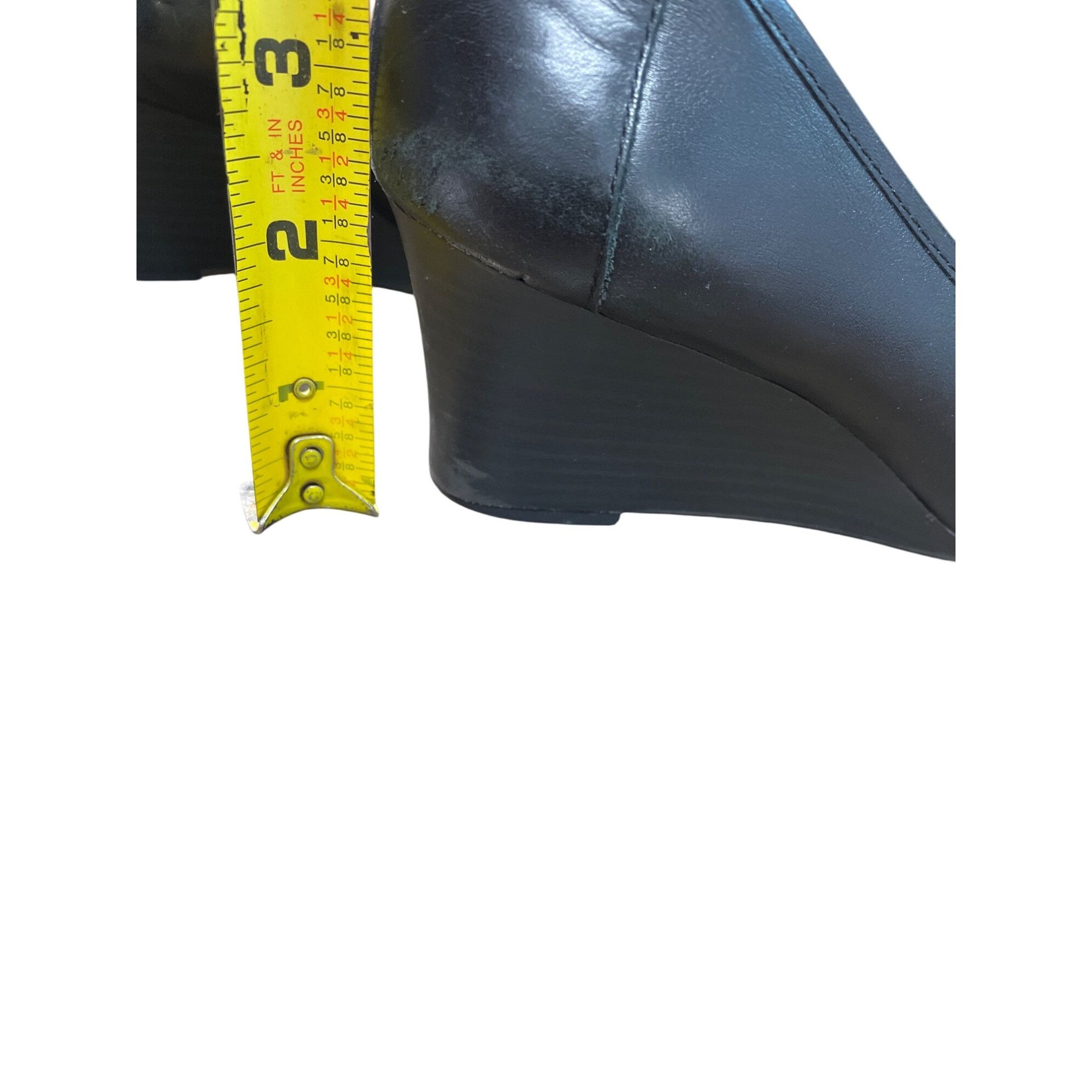 Ralph Lauren Ralph Lauren Lauren Womens Black Leather Wedge Heels Size 7. Size US 7.5 / IT 37.5 - 11 Thumbnail
