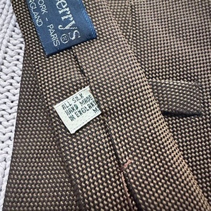 Burberry Vintage Burberry brown textured silk tie Size ONE SIZE - 5 Thumbnail