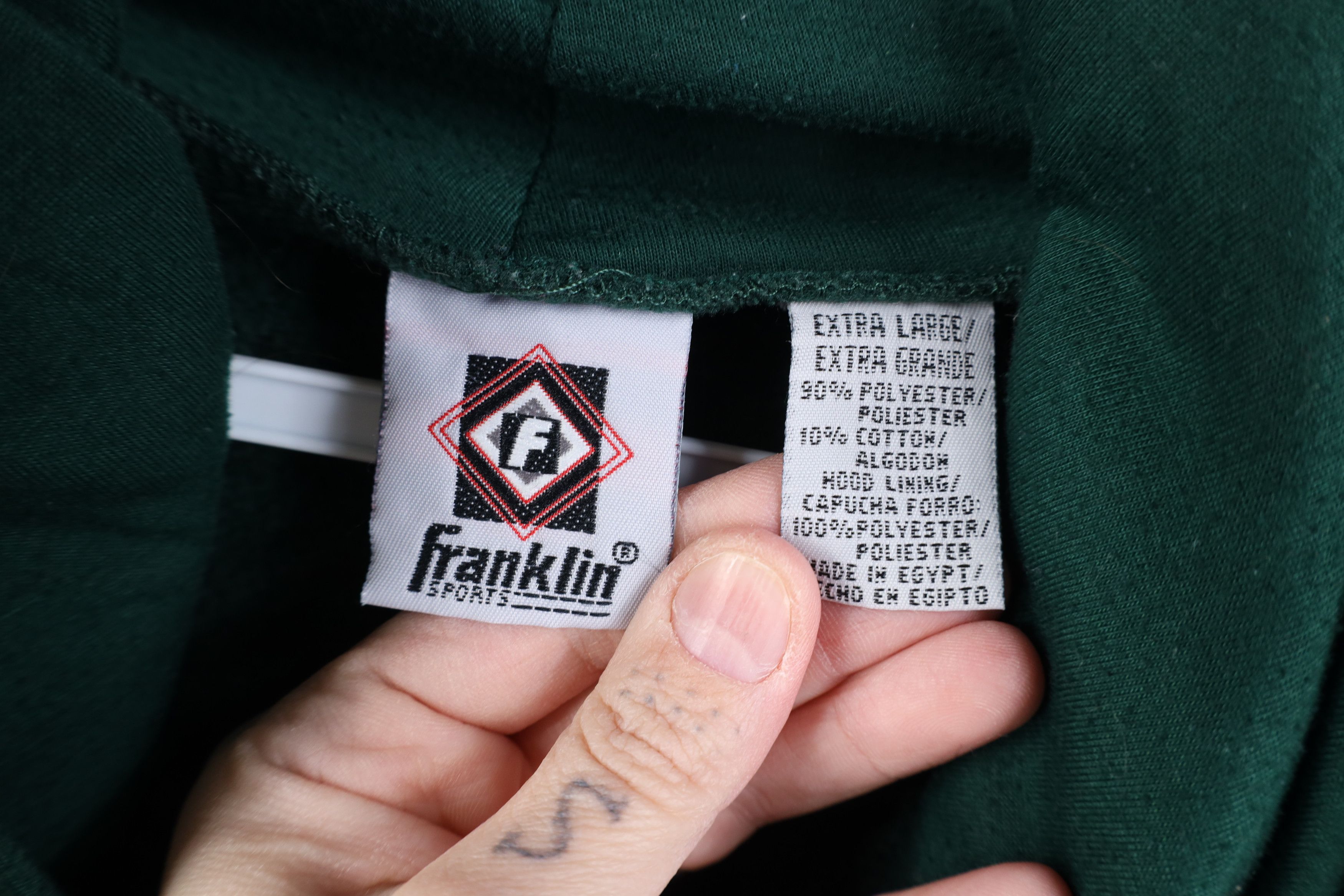 Vintage Vintage 90s Streetwear Hoodie Sweatshirt Hunter Green Size US XL / EU 56 / 4 - 8 Thumbnail